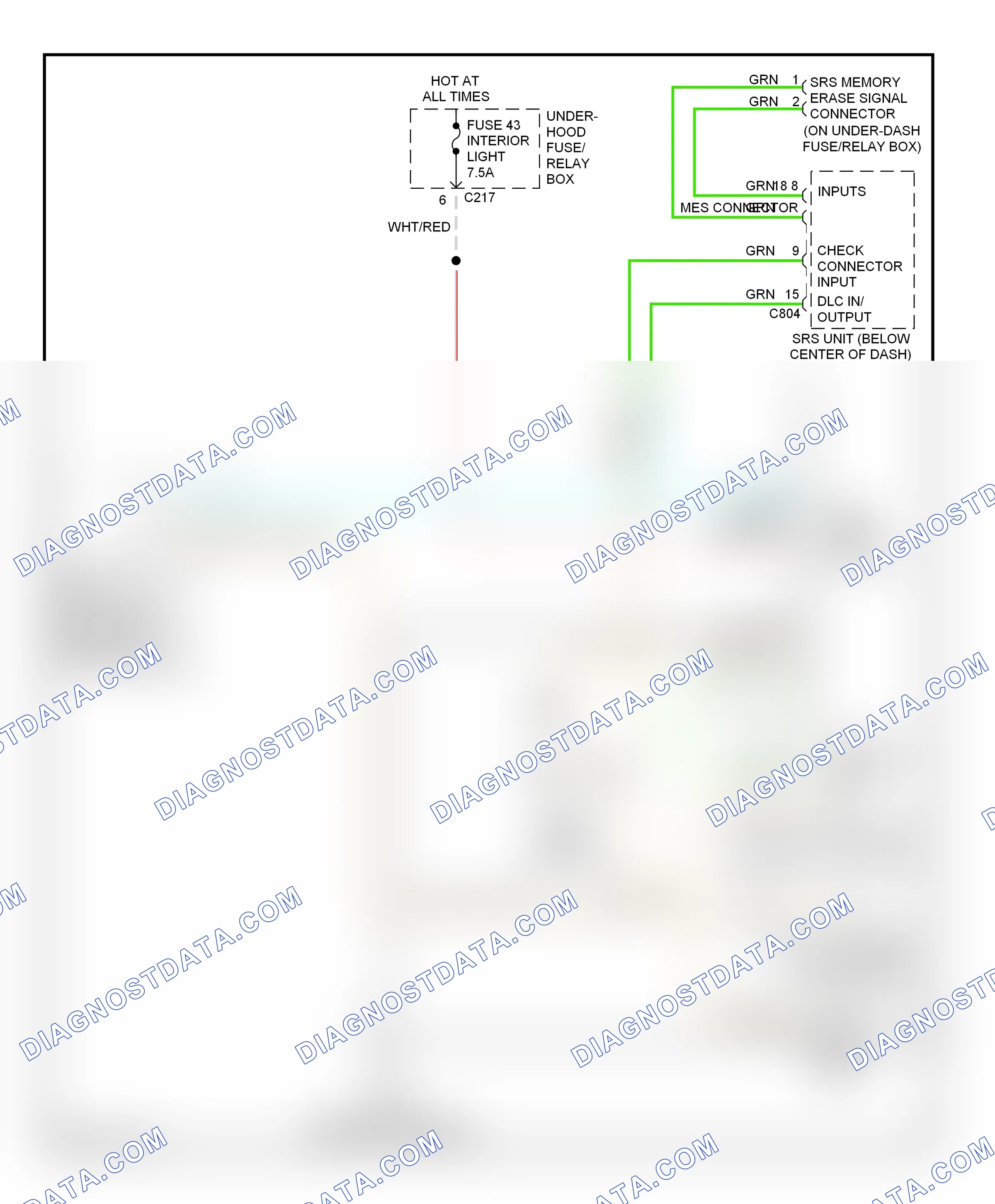 Computer data lines — Computer data lines circuit — Computer data lines circuit. Acura Integra III (1993-2001)
