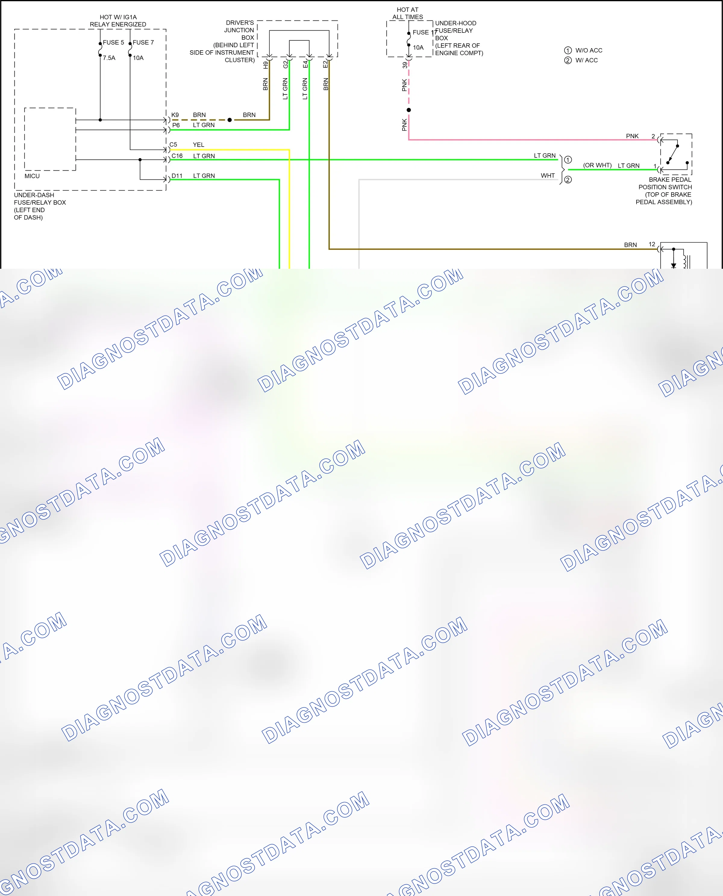 Shift interlock — Shift interlock circuit — Shift interlock circuit. Acura RDX II facelift (2015-2018)