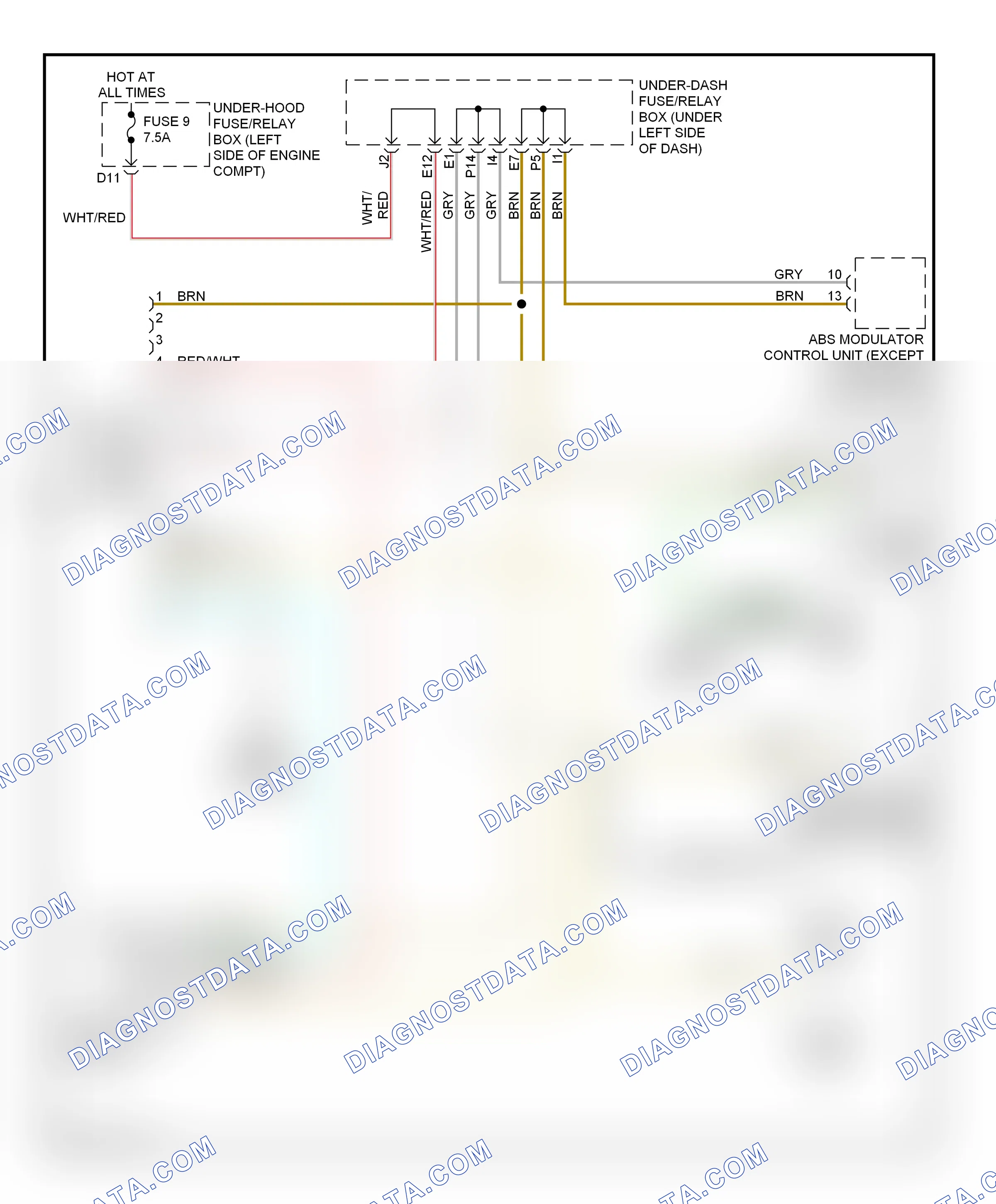 Computer data lines — Computer data lines circuit — Computer data lines circuit. Acura RSX I facelift (2004-2006)