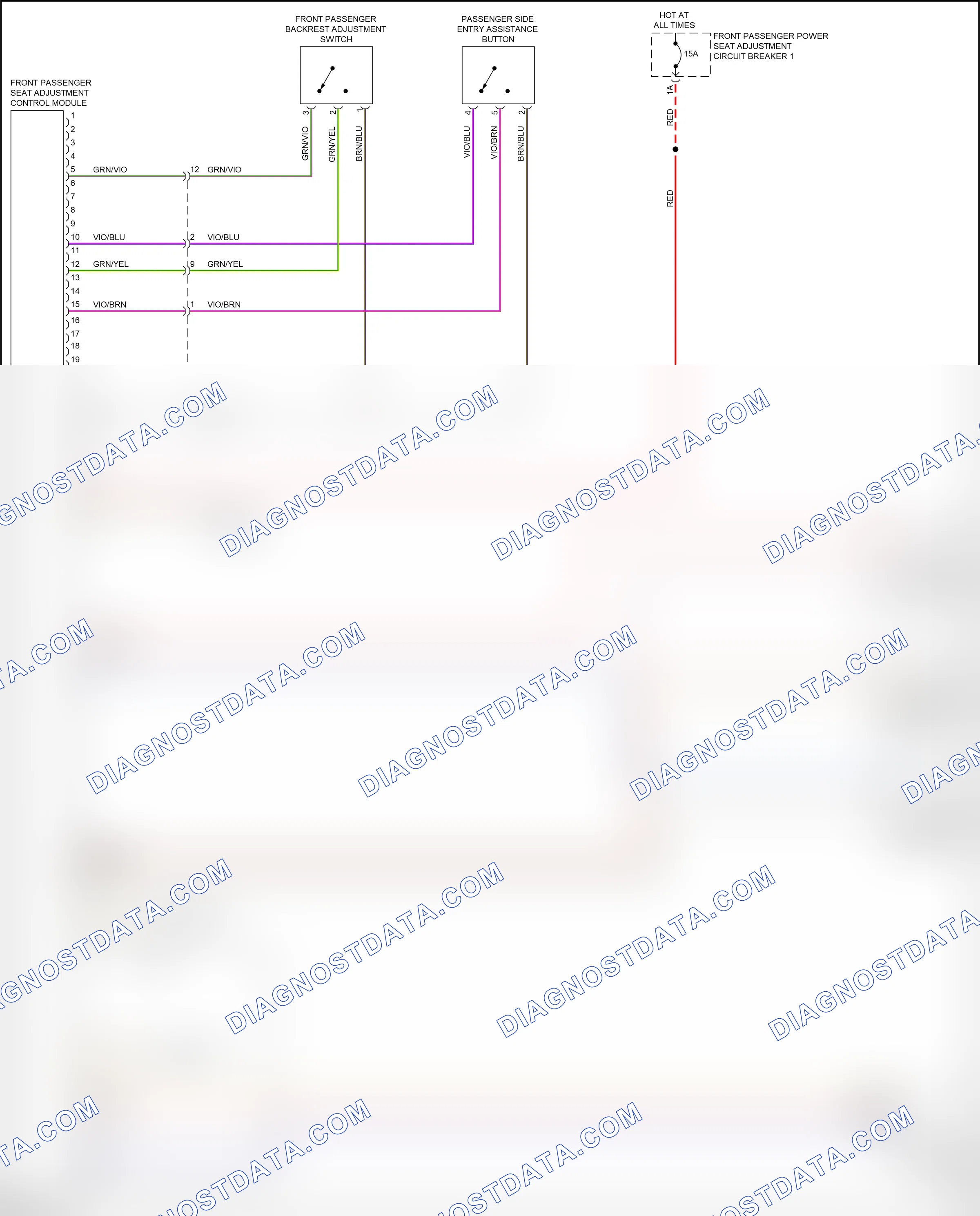 Memory systems — Passenger"s memory seat circuit — Passenger"s memory seat circuit. Audi A3 8V facelift (2016-2020)