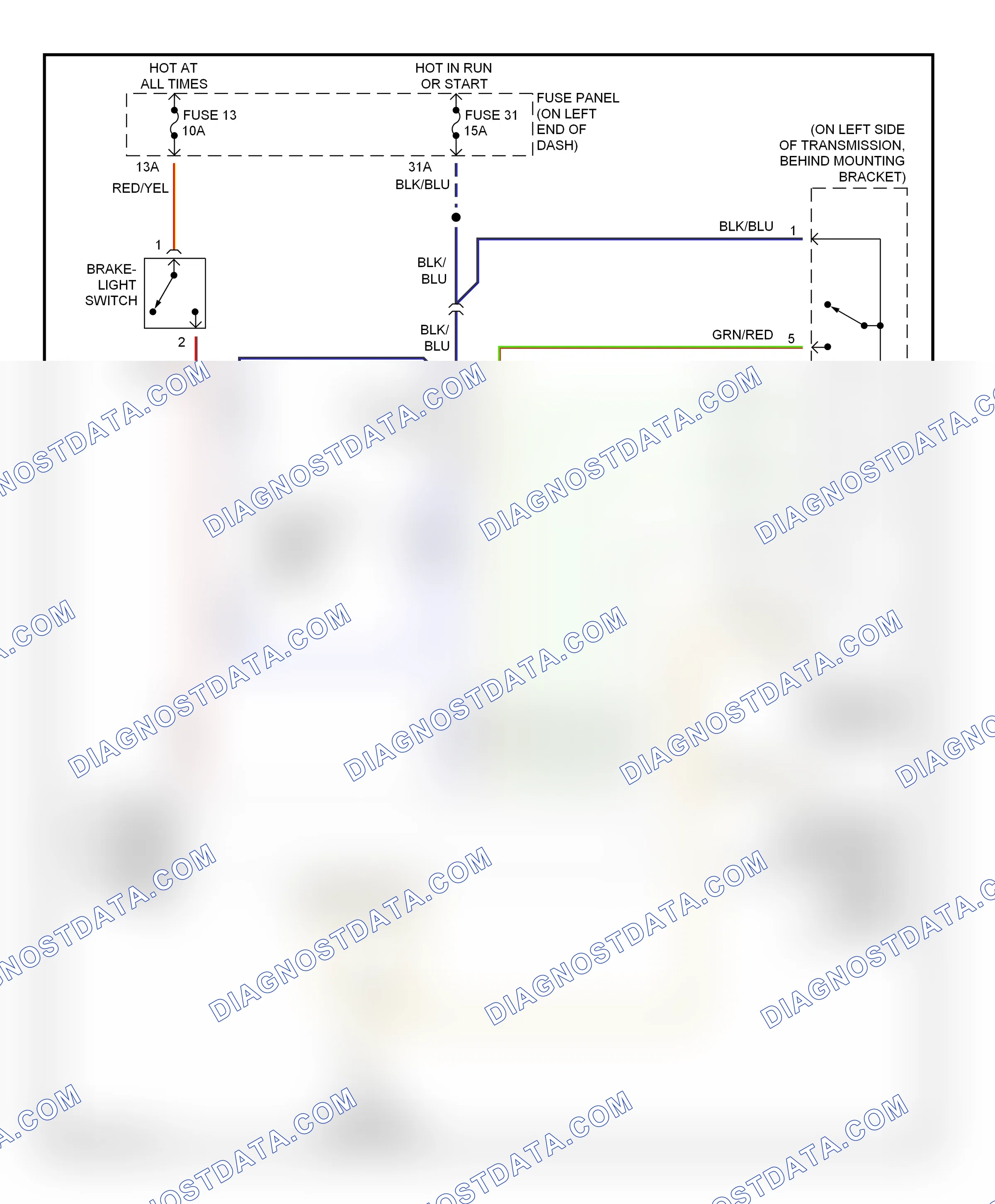 Shift interlock — Shift interlock circuit — Shift interlock circuit. Audi A4 B5 facelift (1999-2001)