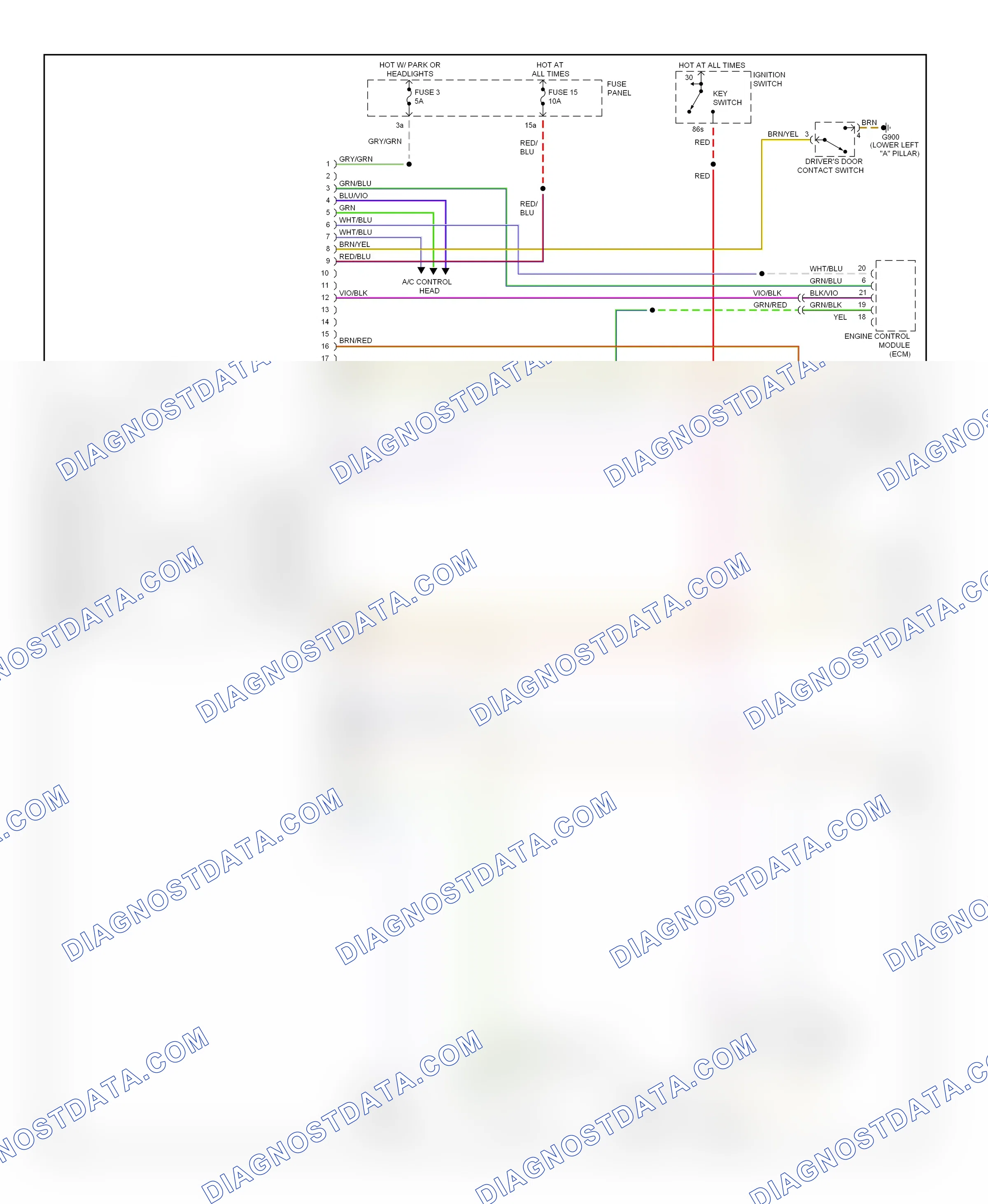 Warning systems — Warning systems circuit — Warning systems circuit. Audi A4 B5 (1994-1999)