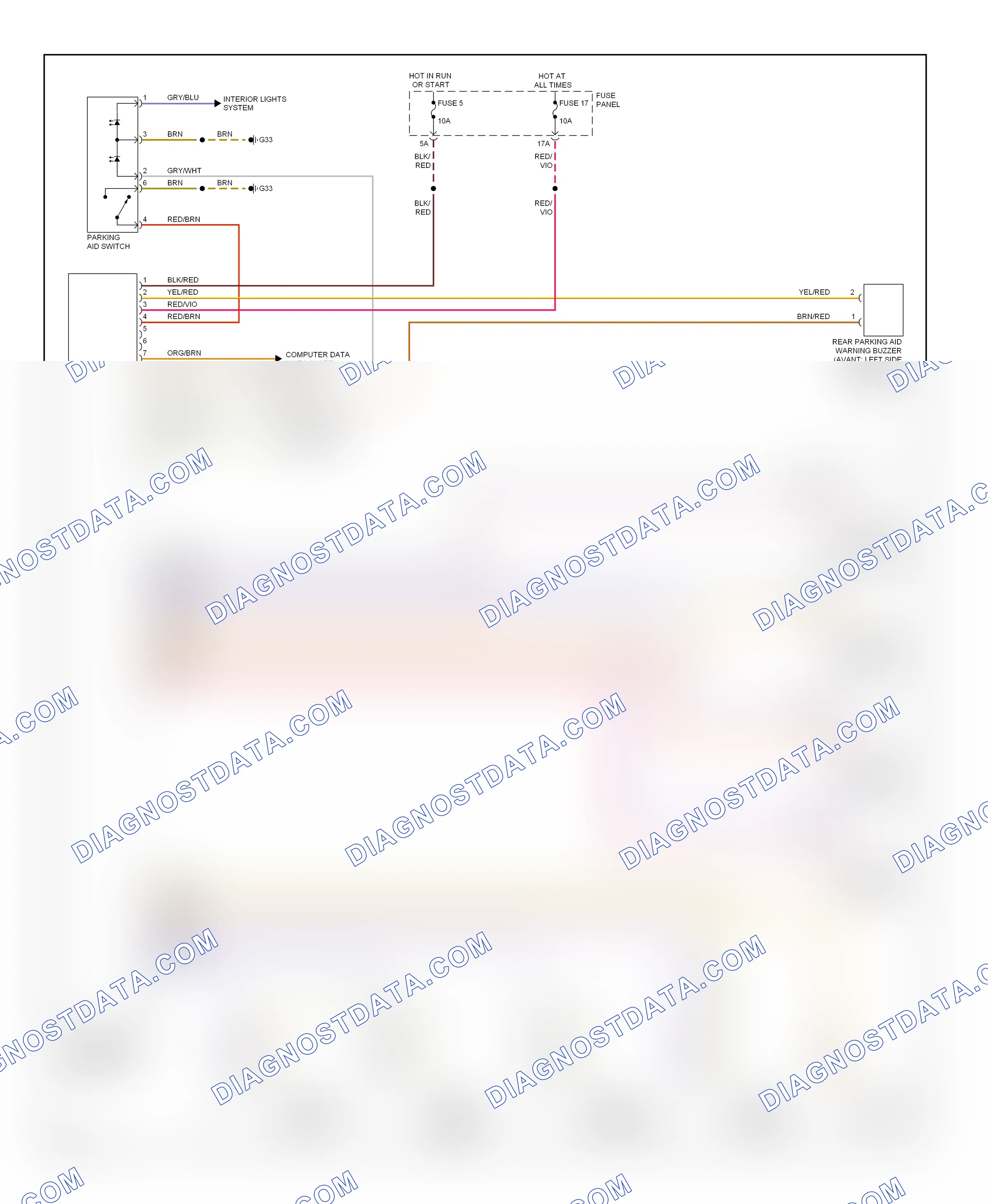 Navigation — Parking assistant circuit — Parking assistant circuit. Audi A4 B7 (2004-2009)
