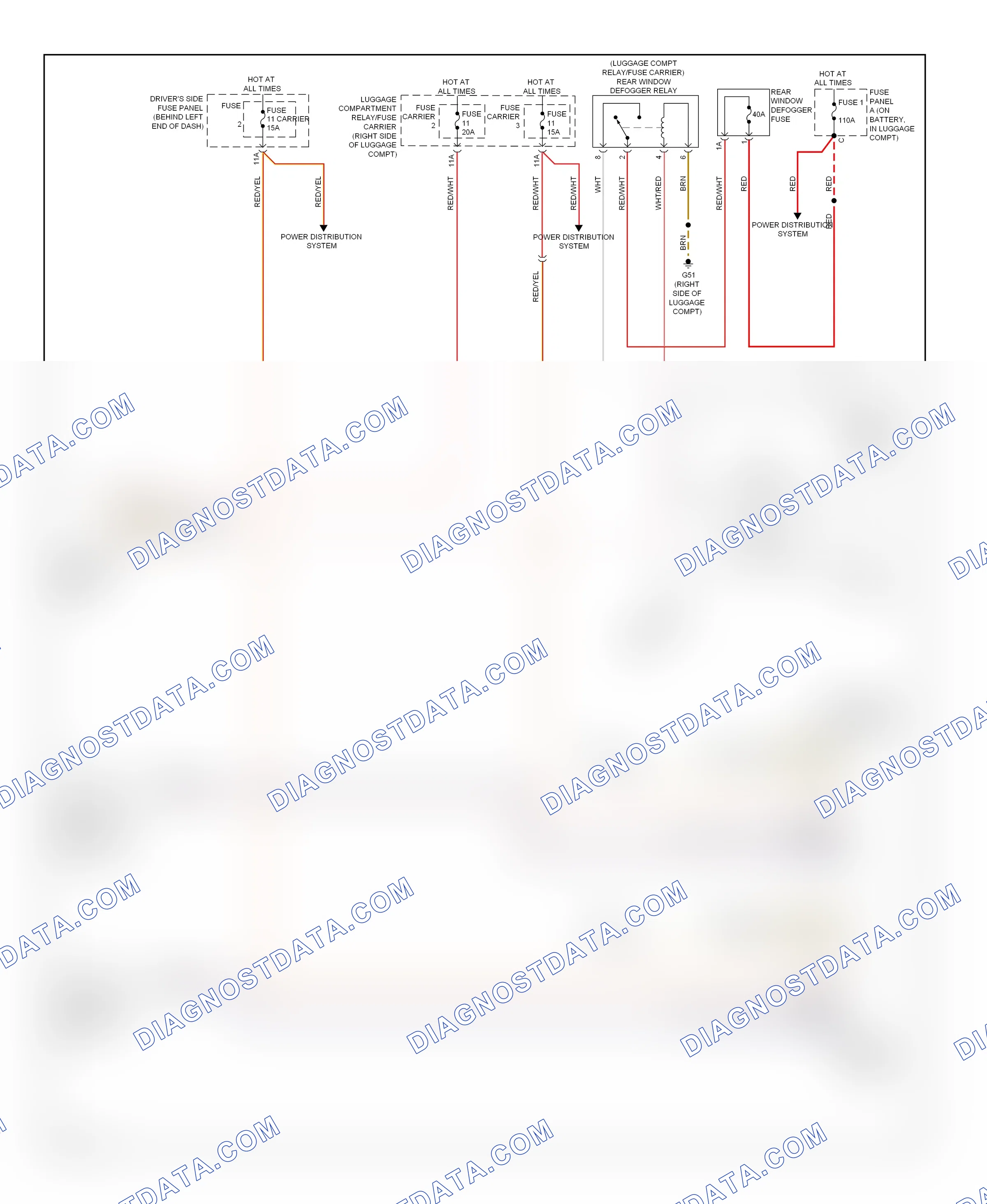 Defoggers — Defoggers circuit — Defoggers circuit. Audi A4 B8 (2007-2012)