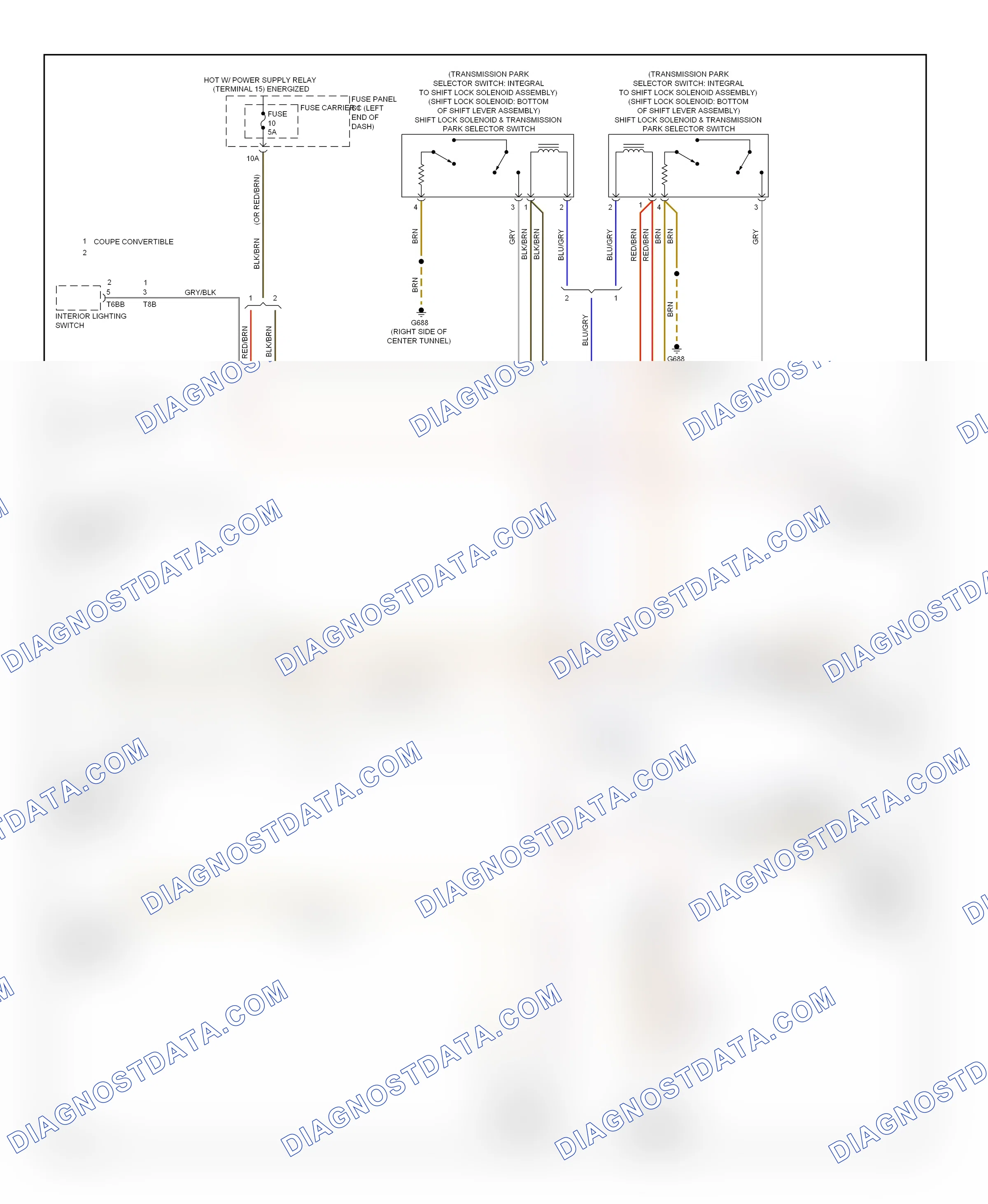 Shift interlock — Shift interlock circuit — Shift interlock circuit. Audi A5 I facelift (2011-2016)