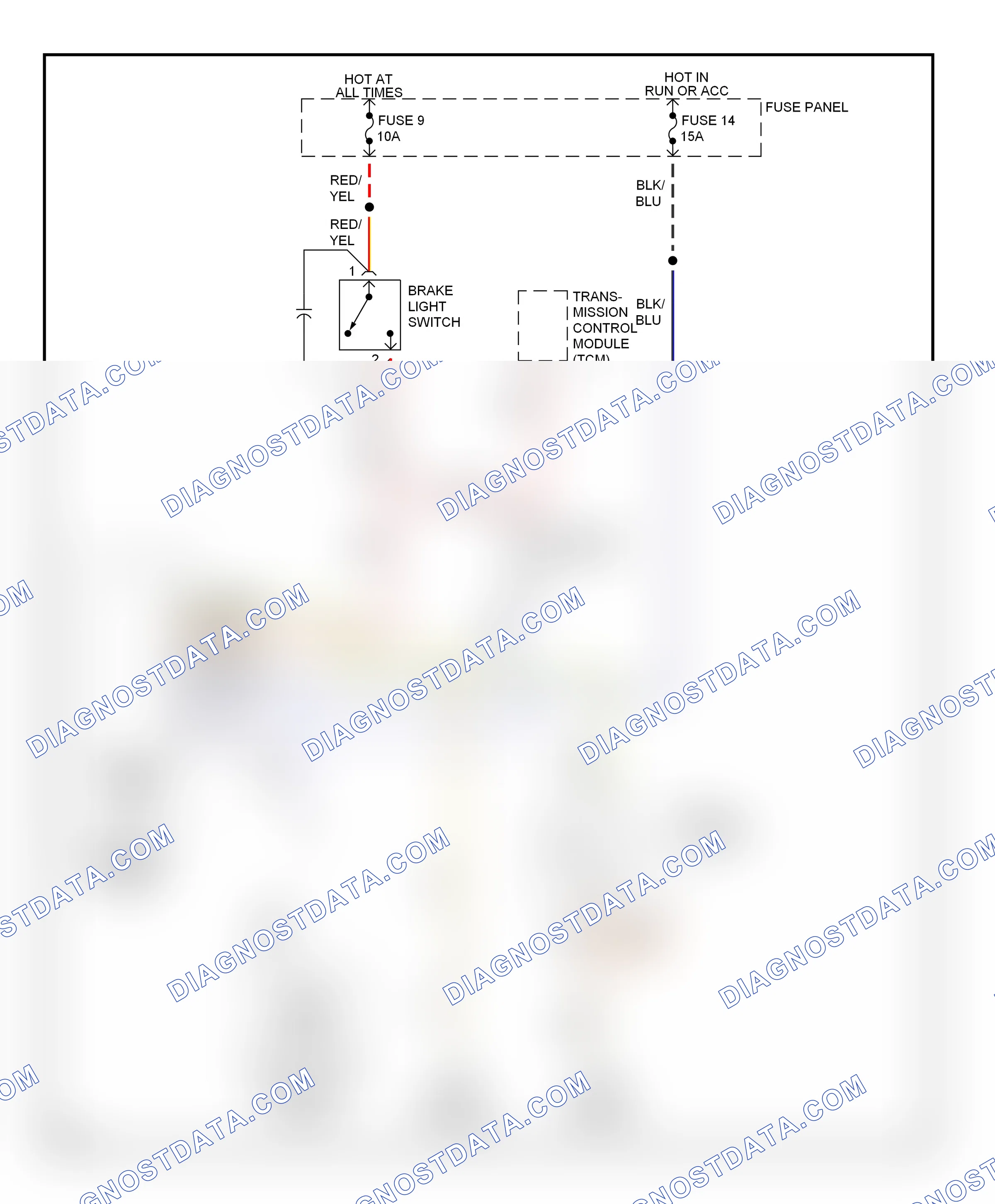 Shift interlock — Shift interlock circuit — Shift interlock circuit. Audi A6 C4 (1994-1997)