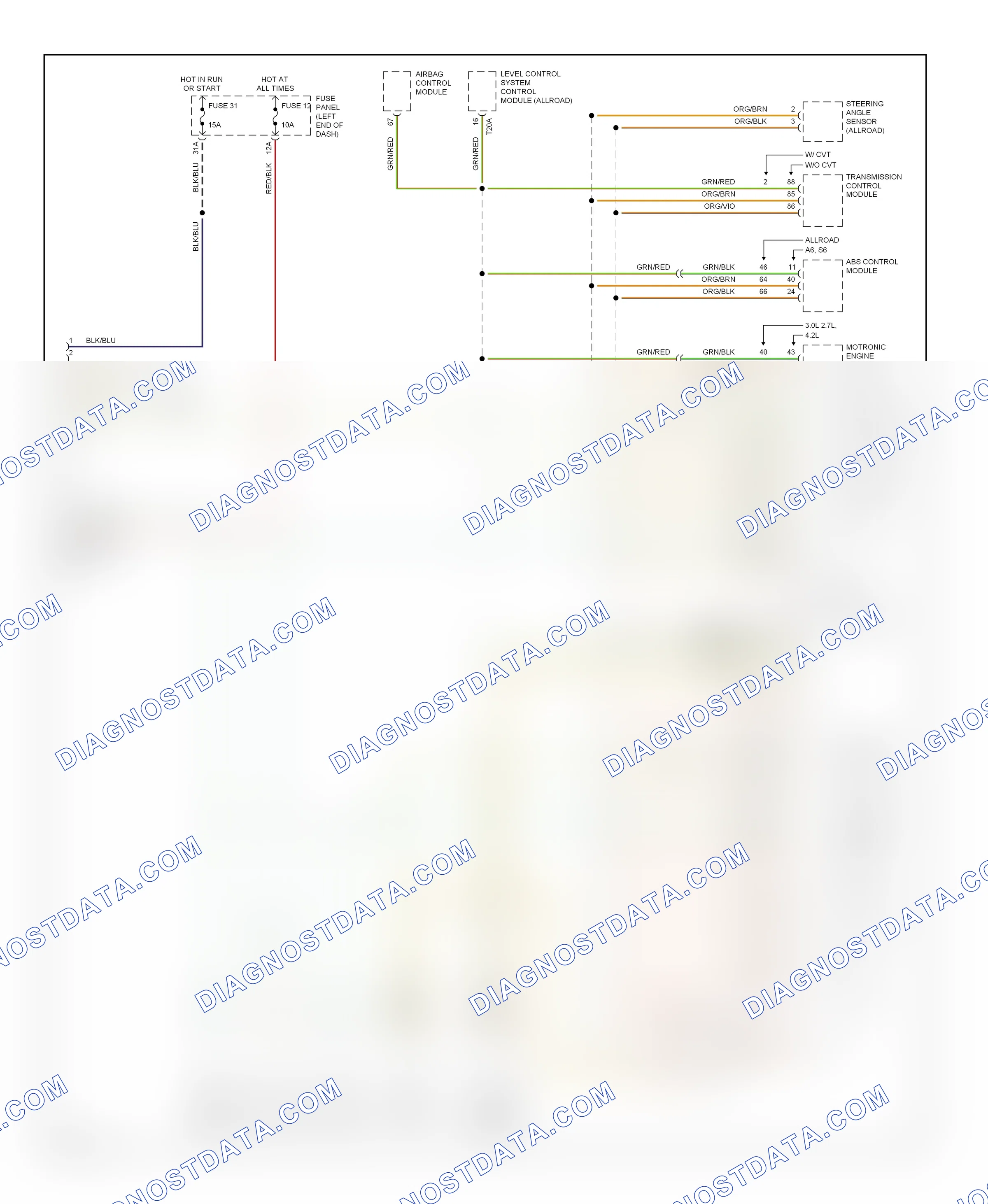 Computer data lines — Computer data lines circuit — Computer data lines circuit. Audi A6 C5 facelift (2001-2004)