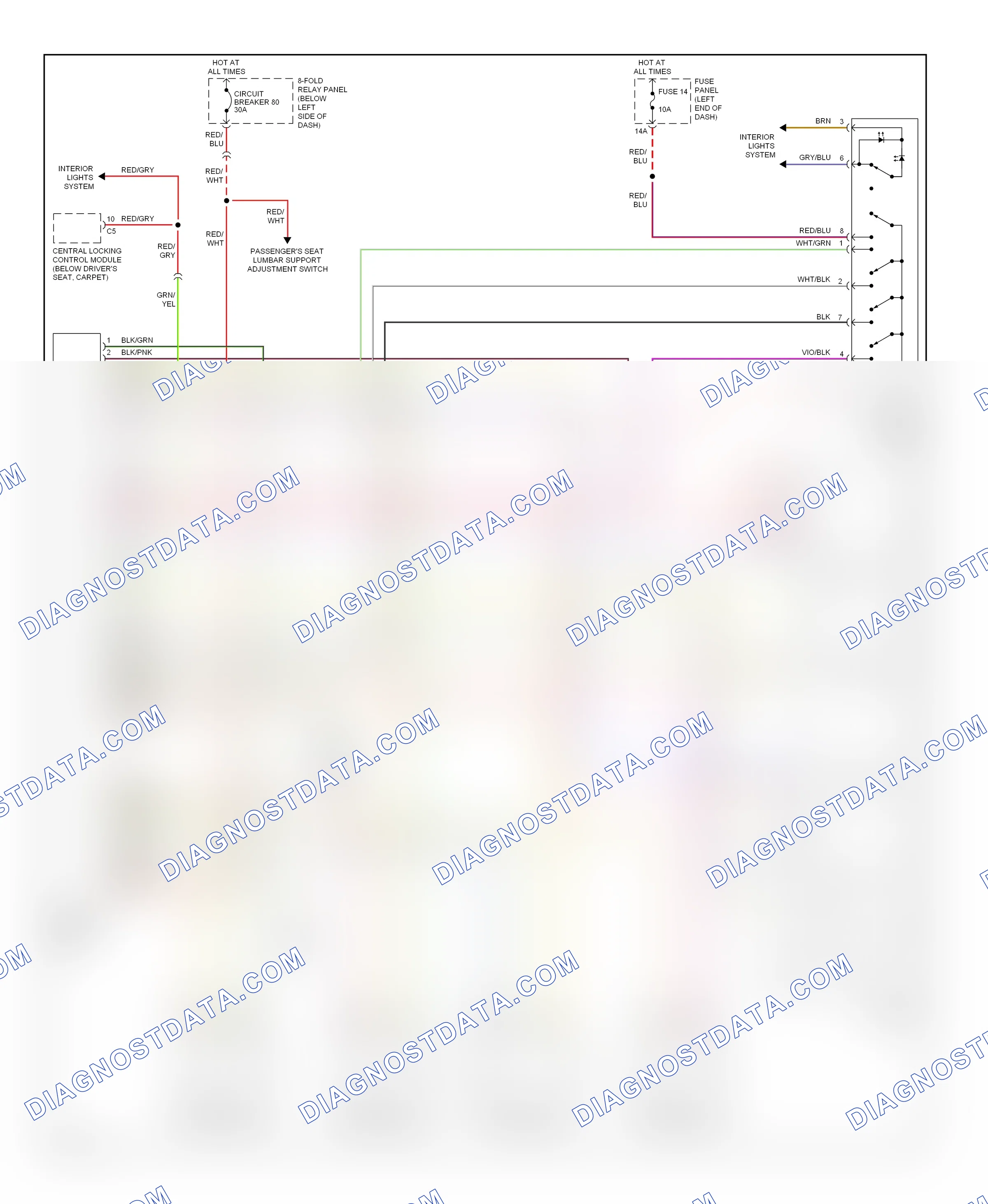 Memory systems — Passenger"s memory seat circuit — Passenger"s memory seat circuit. Audi A6 C5 facelift (2001-2004)