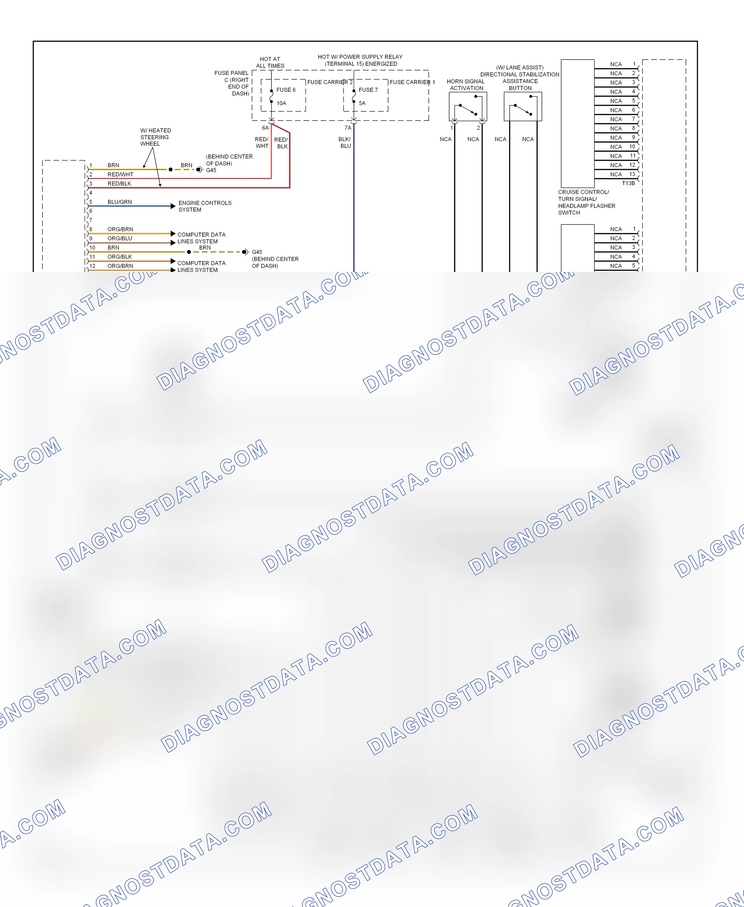 Body control modules — Steering column electronic systems control module circuit — Steering column electronic systems control module circuit. Audi A6 C7 (2011-2014)