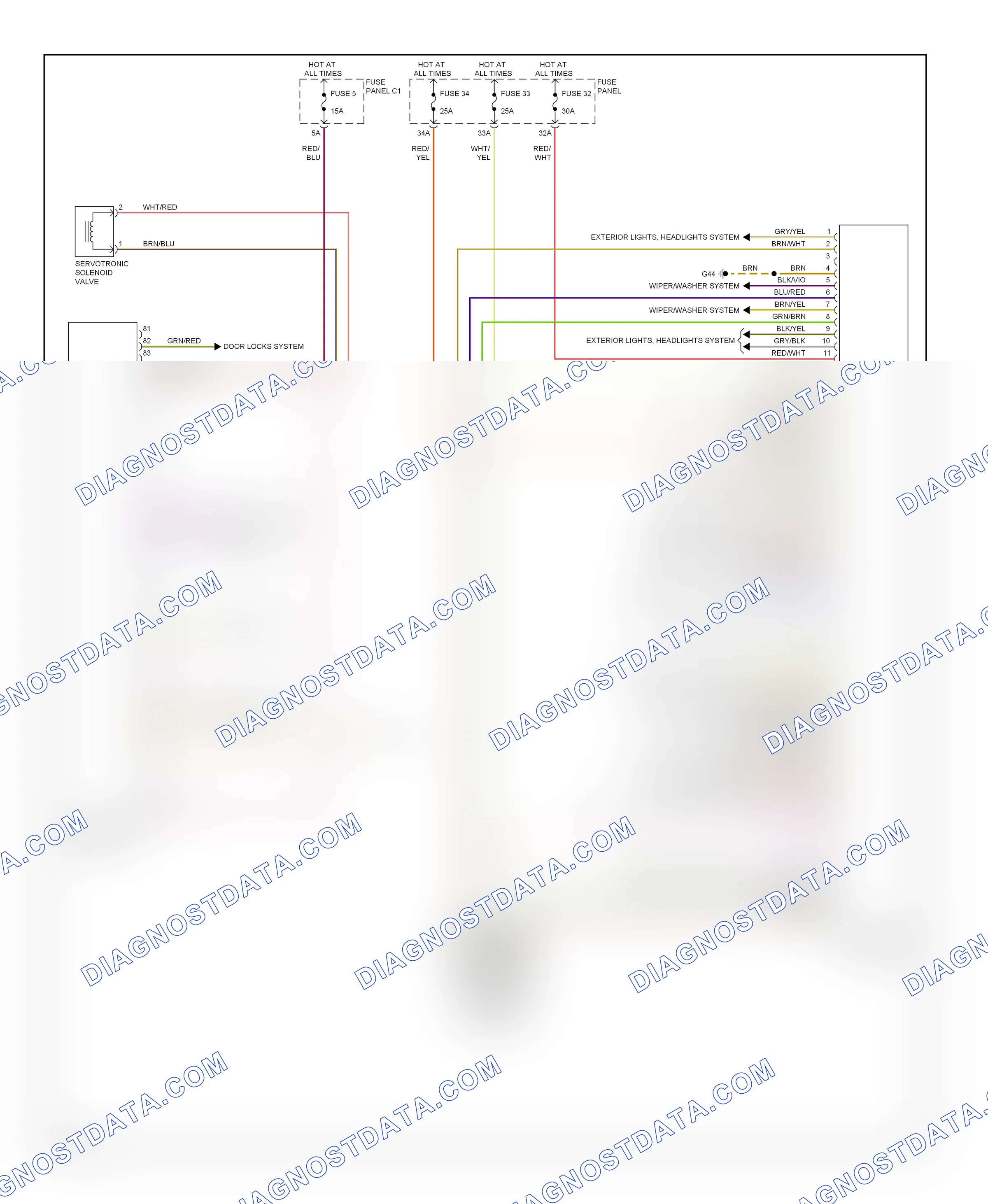Body control modules — Body control modules circuit — Body control modules circuit (2 of 2). Audi A6 С6 (2004-2008)