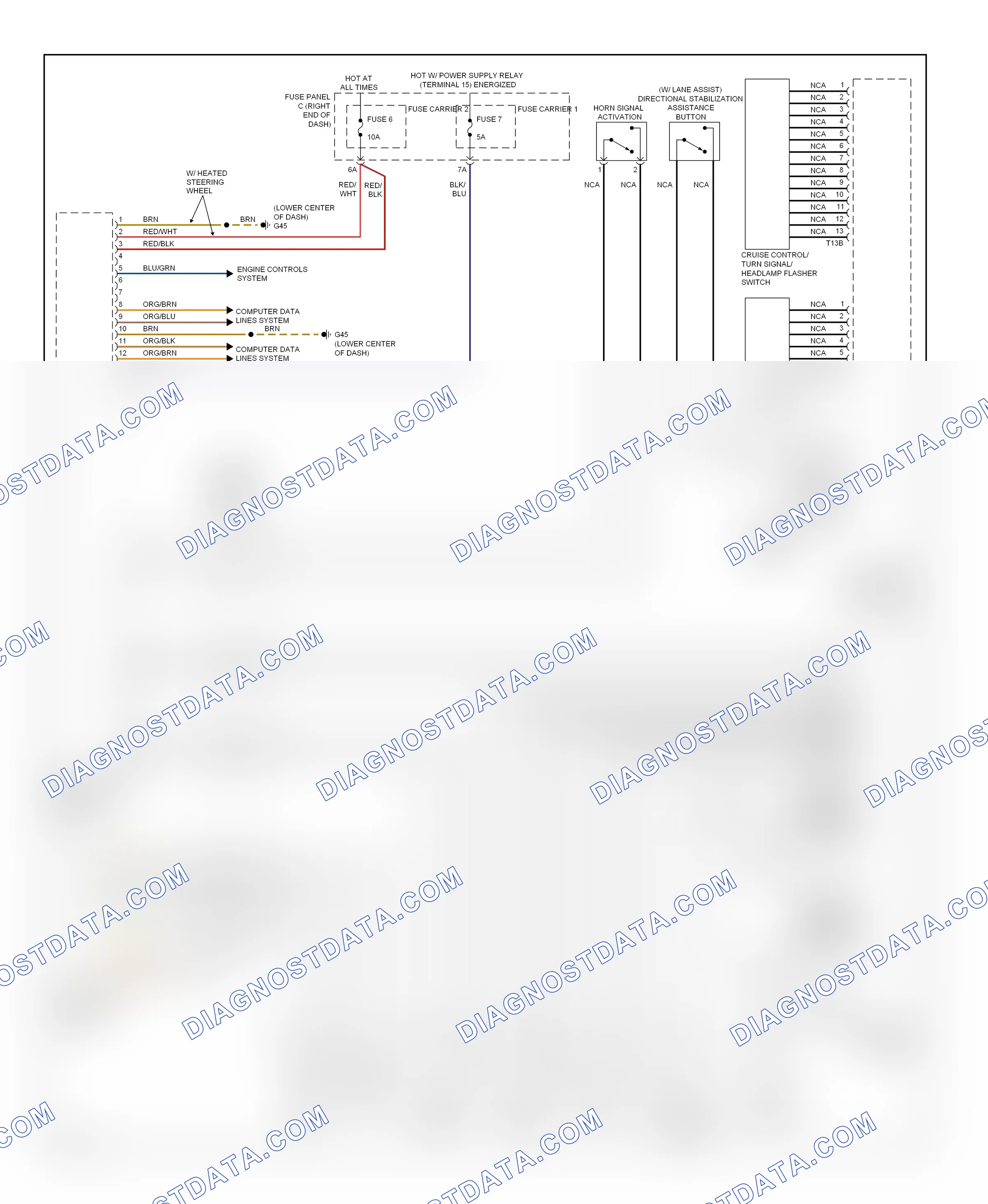 Body control modules — Steering column electronic systems control module circuit — Steering column electronic systems control module circuit. Audi A7 I (2010-2014)