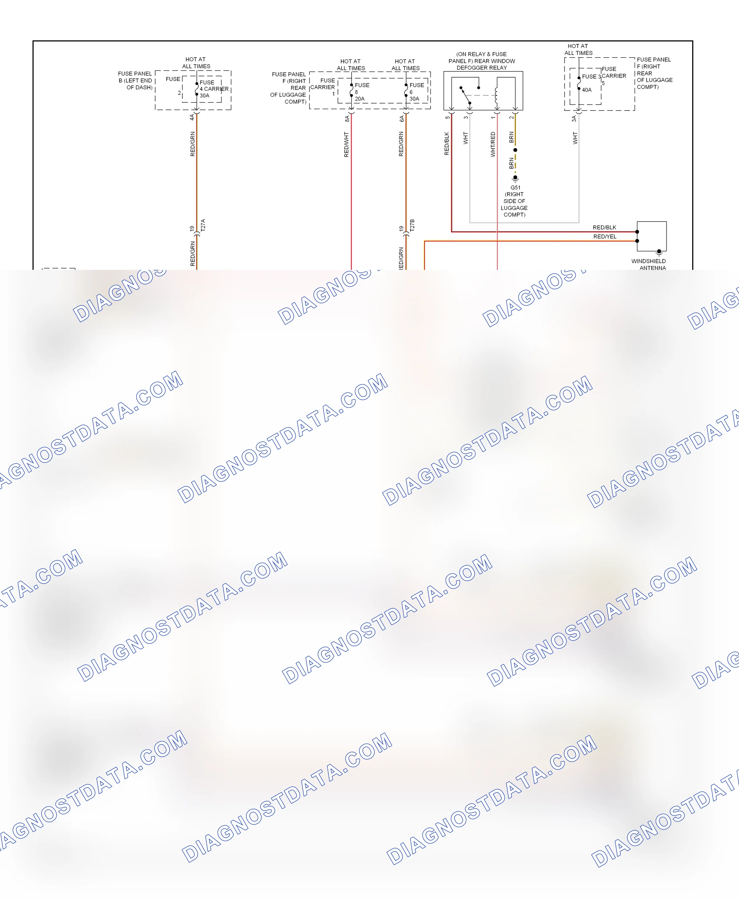 Defoggers — Defoggers circuit — Defoggers circuit. Audi A7 I (2010-2014)