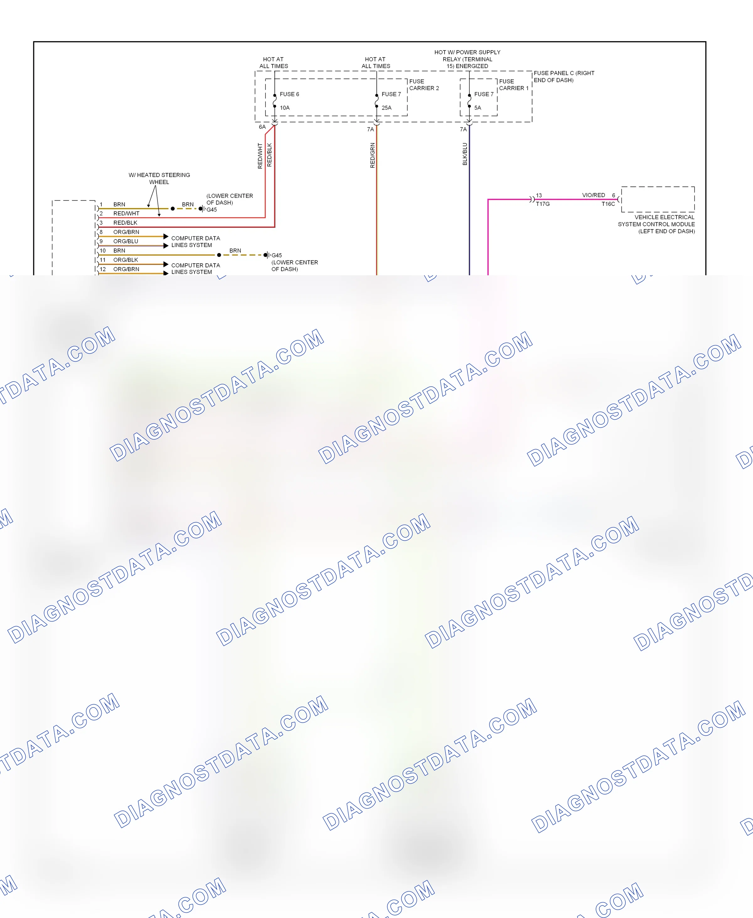 Electronic power steering — Power steering column circuit — Power steering column circuit. Audi A7 I (2010-2014)