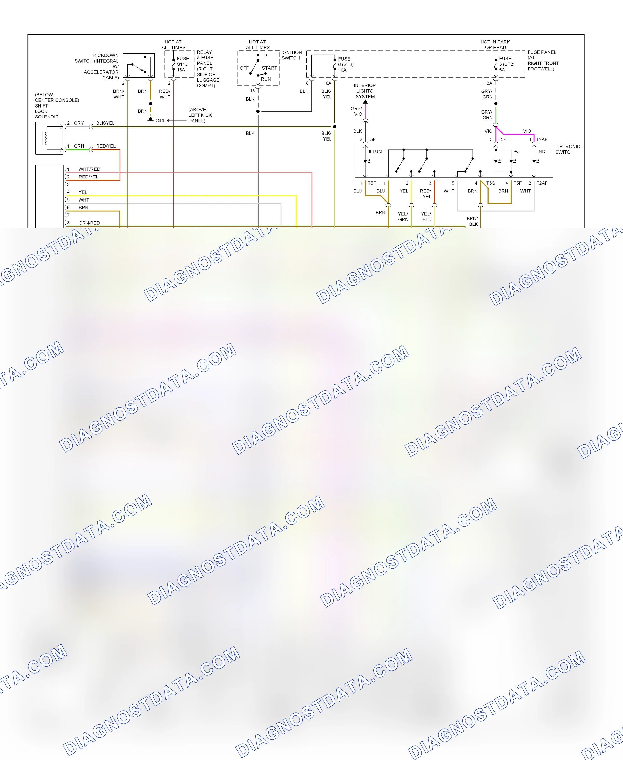 Transmission — A/t circuit — A/t circuit. Audi A8 D2 facelift (1999-2002)