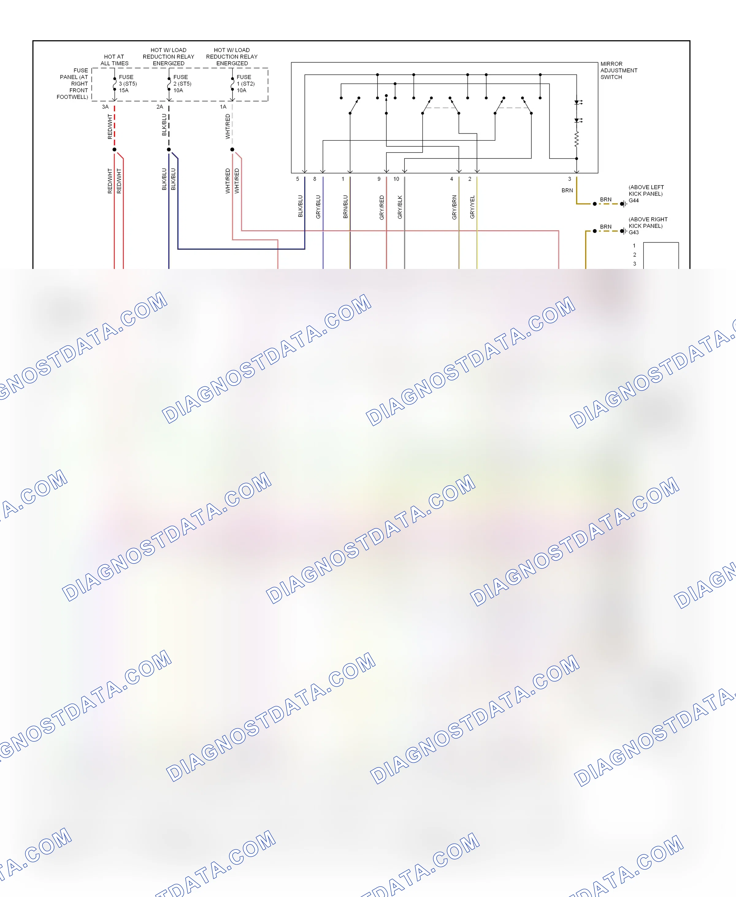 Memory systems — Memory mirrors circuit — Memory mirrors circuit. Audi A8 D3 (2002-2005)