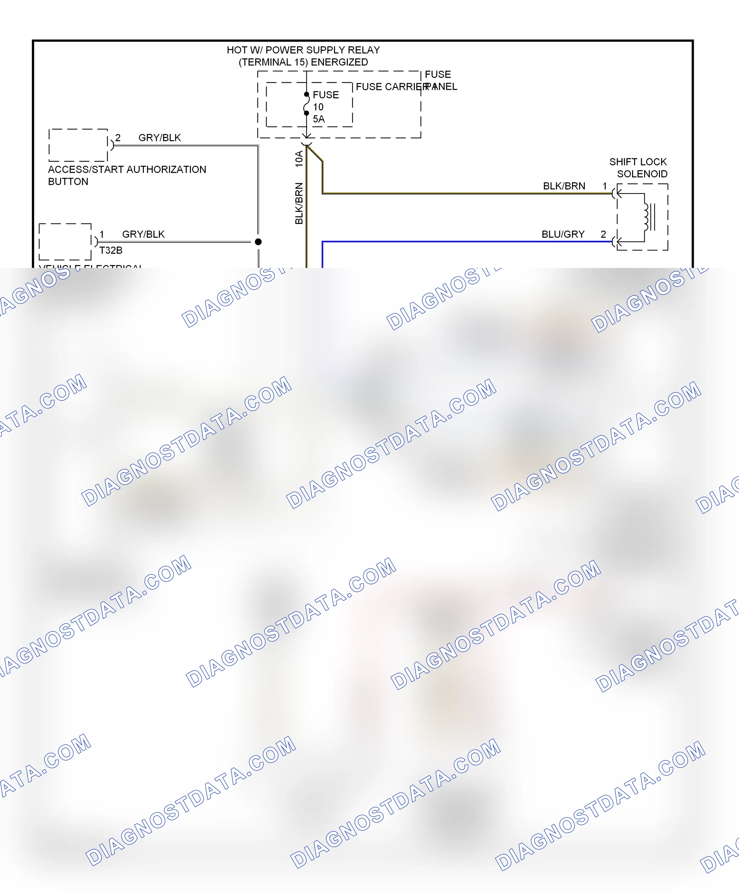 Shift interlock — Shift interlock circuit — Shift interlock circuit. Audi Q5 I (2008-2012)