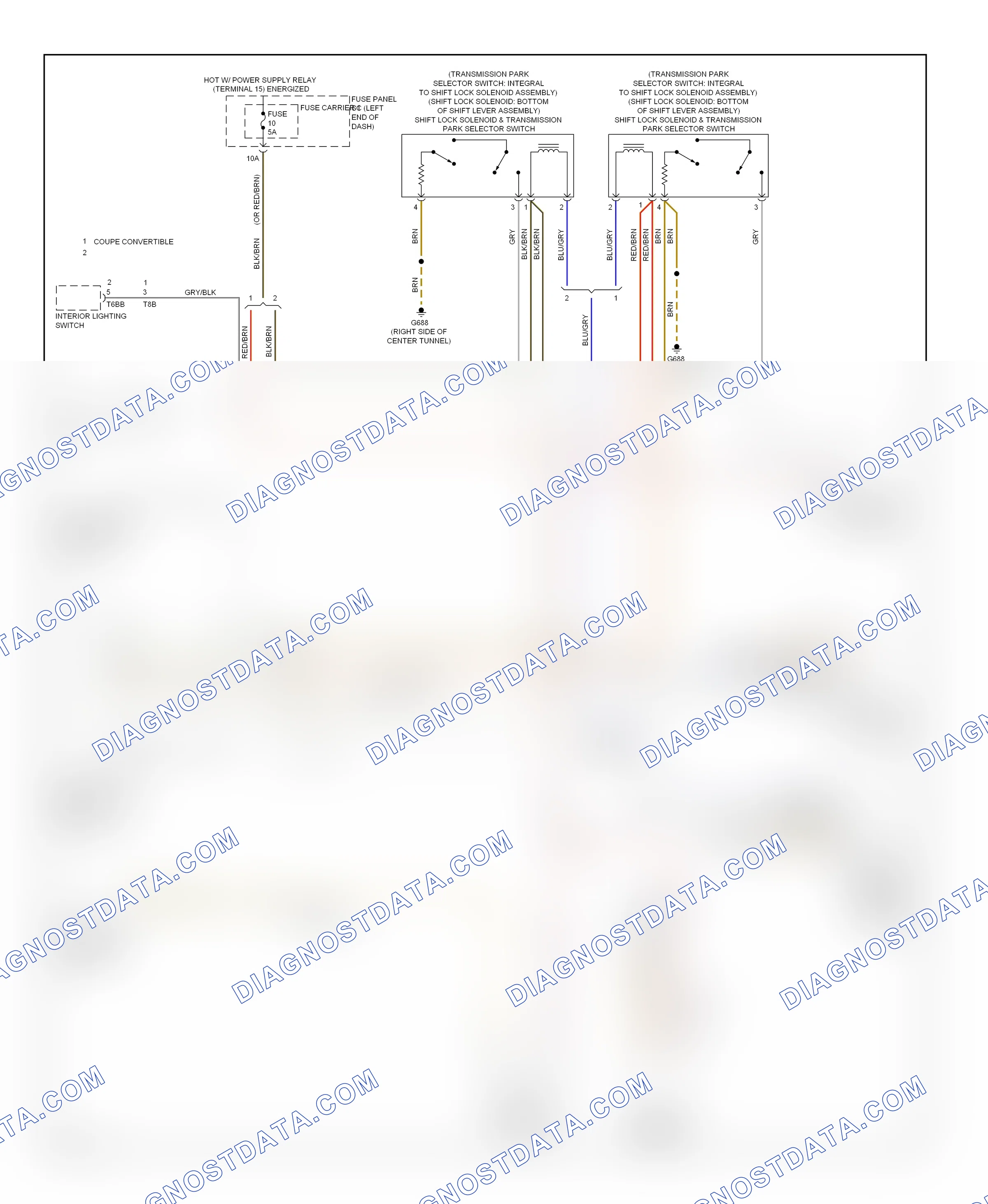 Shift interlock — Shift interlock circuit — Shift interlock circuit. Audi S5 I facelift (2011-2016)