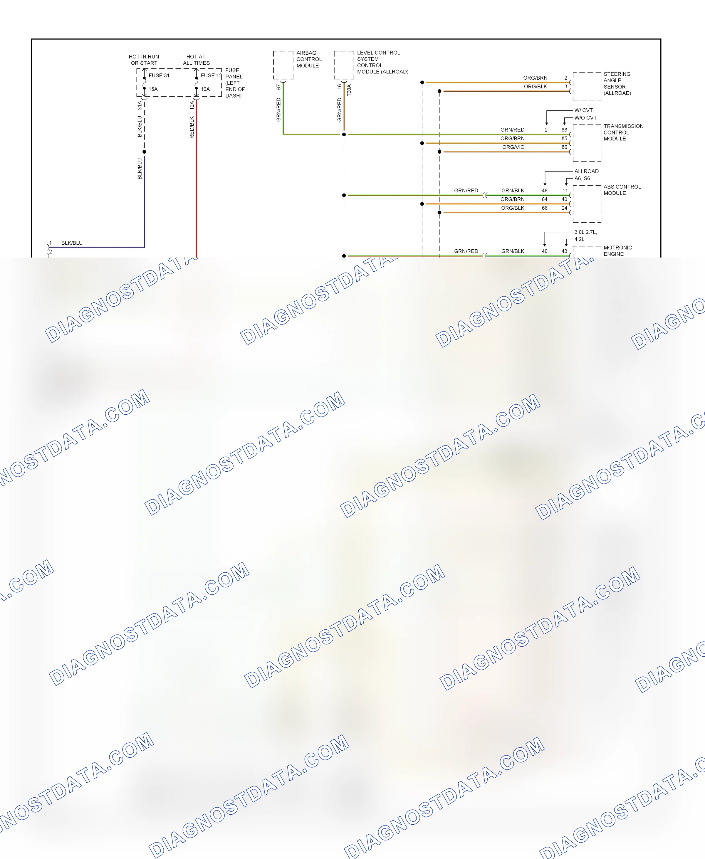Computer data lines — Computer data lines circuit — Computer data lines circuit. Audi S6 C5 (1999-2004)