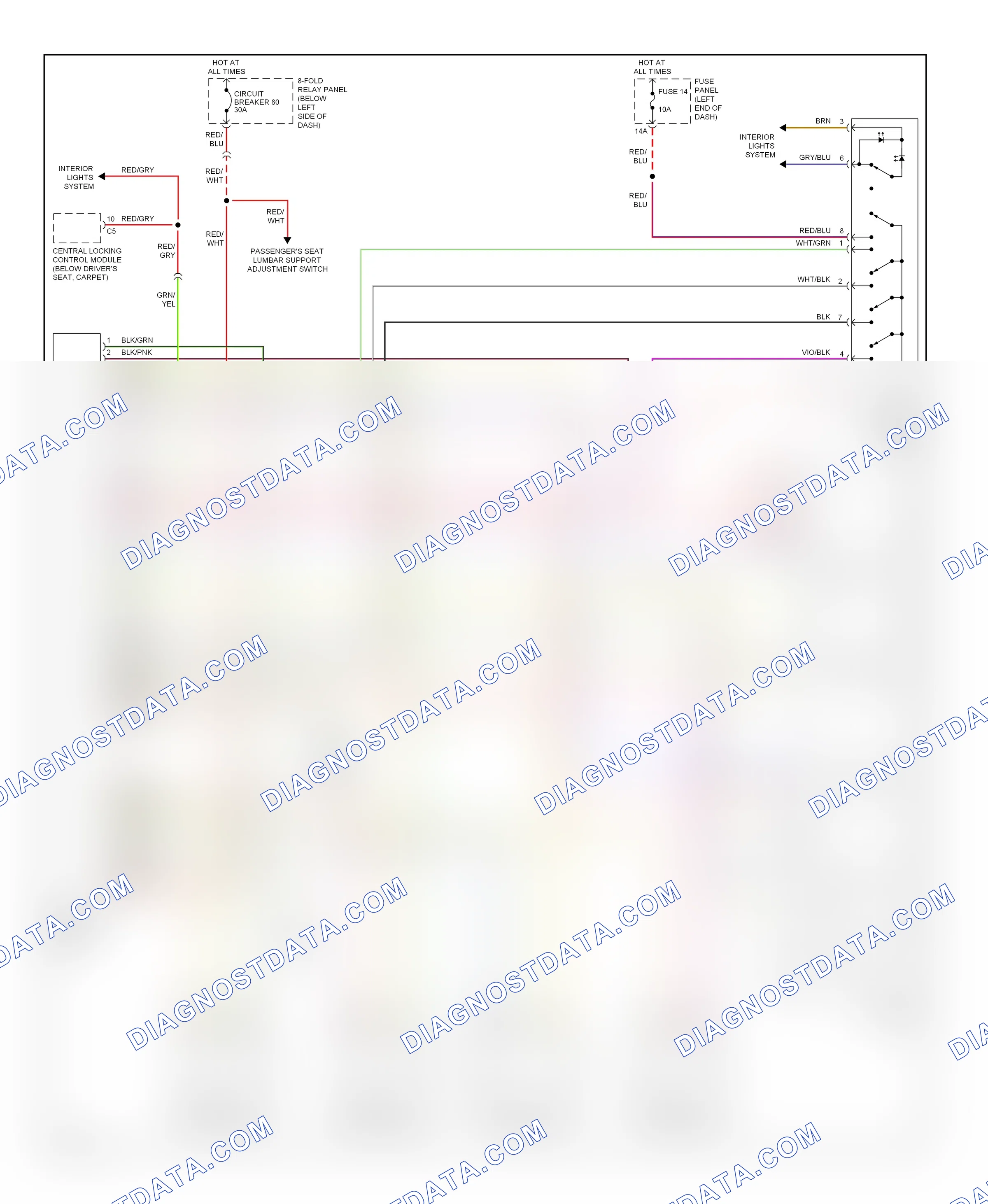 Memory systems — Passenger"s memory seat circuit — Passenger"s memory seat circuit. Audi S6 C5 (1999-2004)