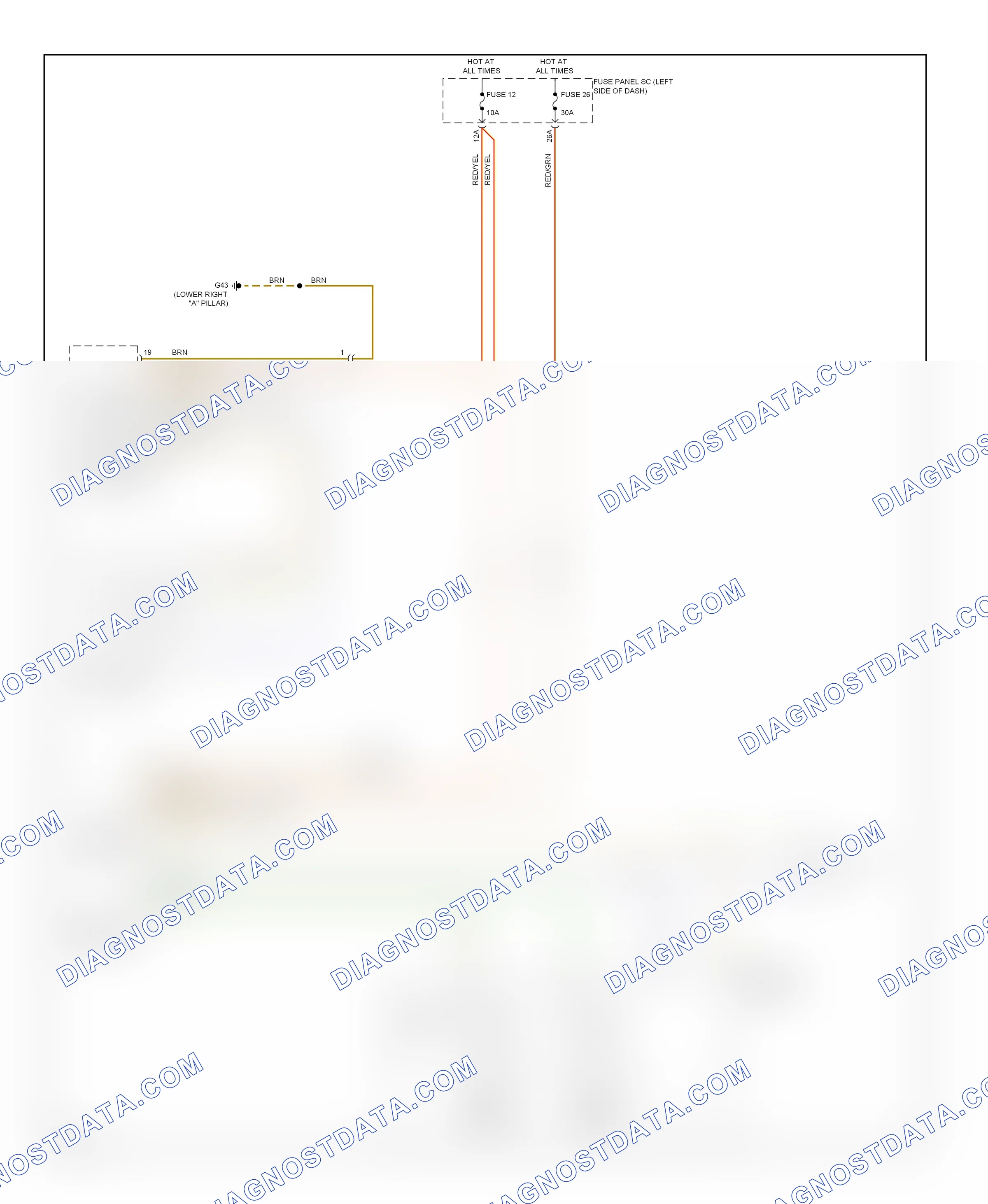 Power windows — Power windows circuit — Power windows circuit. Audi TT 8J facelift (2010-2014)