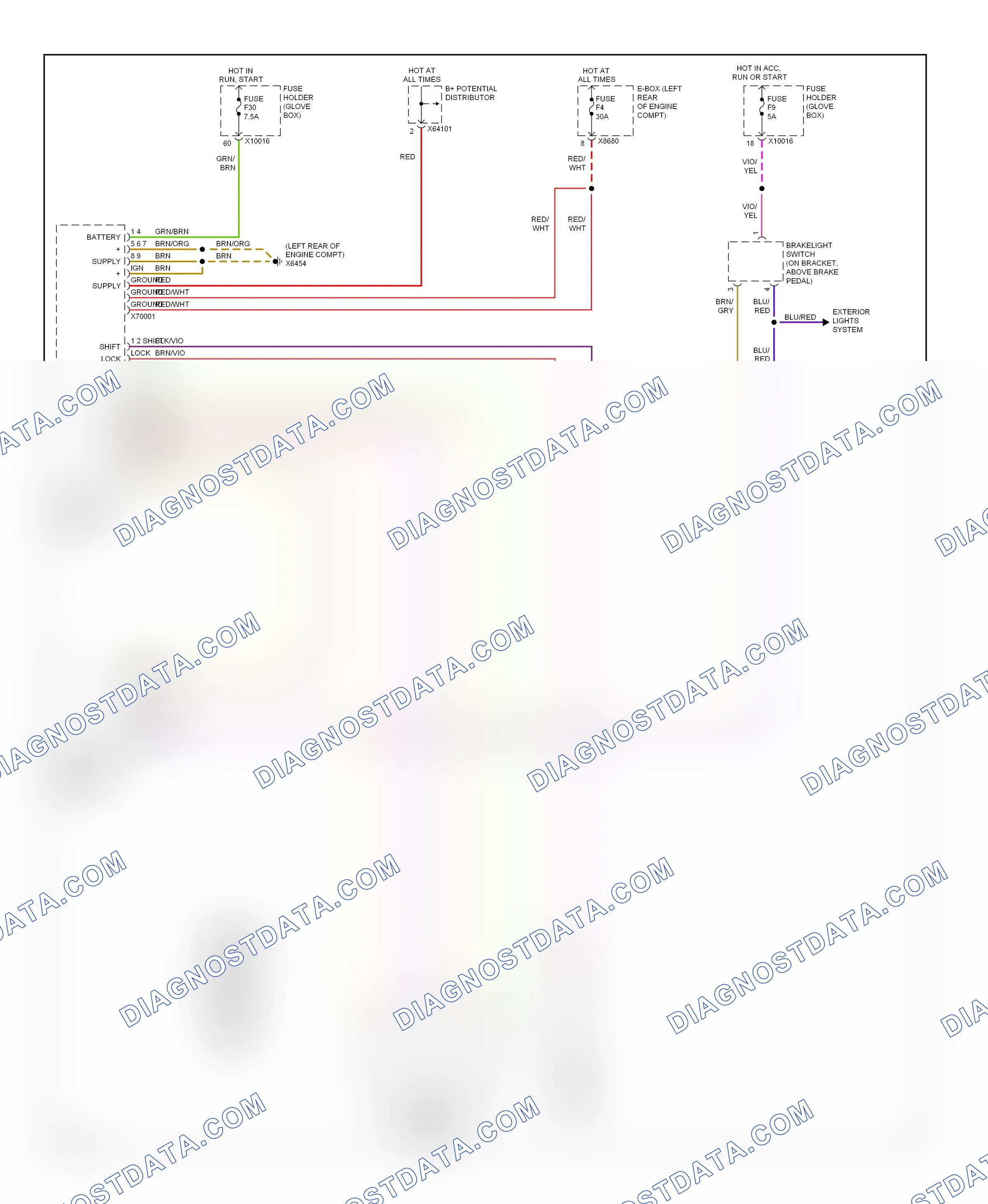 Shift interlock — Shift interlock circuit, a/t — Shift interlock circuit, a/t. BMW 3 series E46 facelift (2001-2006)