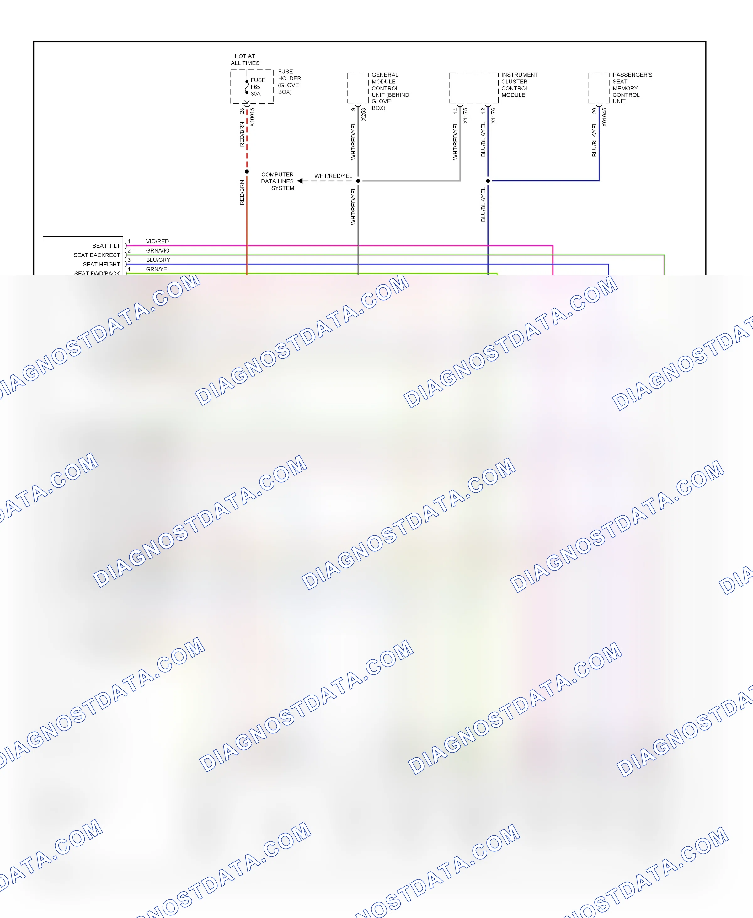 Memory systems — Driver"s memory seat circuit, except convertible — Driver"s memory seat circuit, except convertible. BMW 3 series E46 (1998-2003)