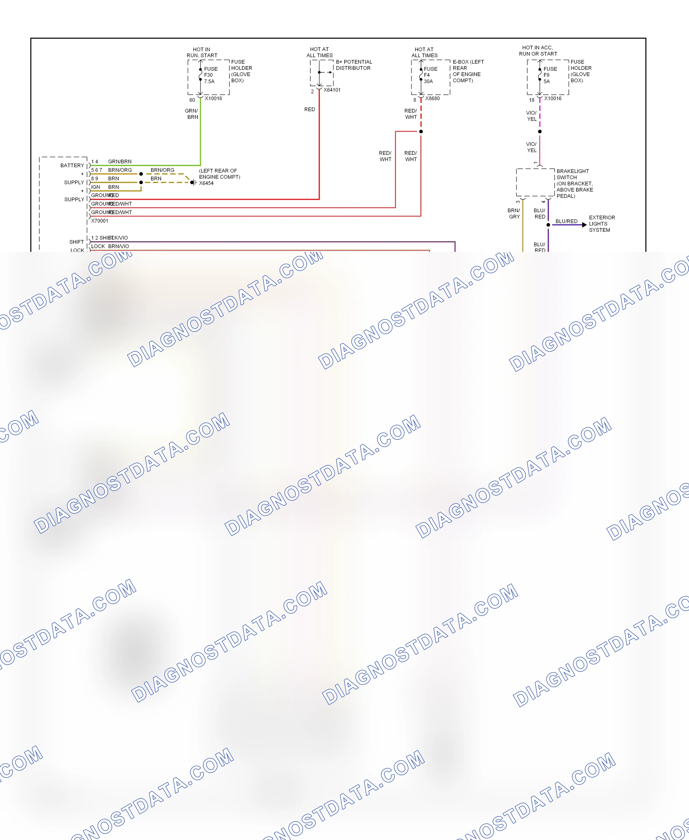 Shift interlock — Shift interlock circuit — Shift interlock circuit. BMW 3 series E46 (1998-2003)