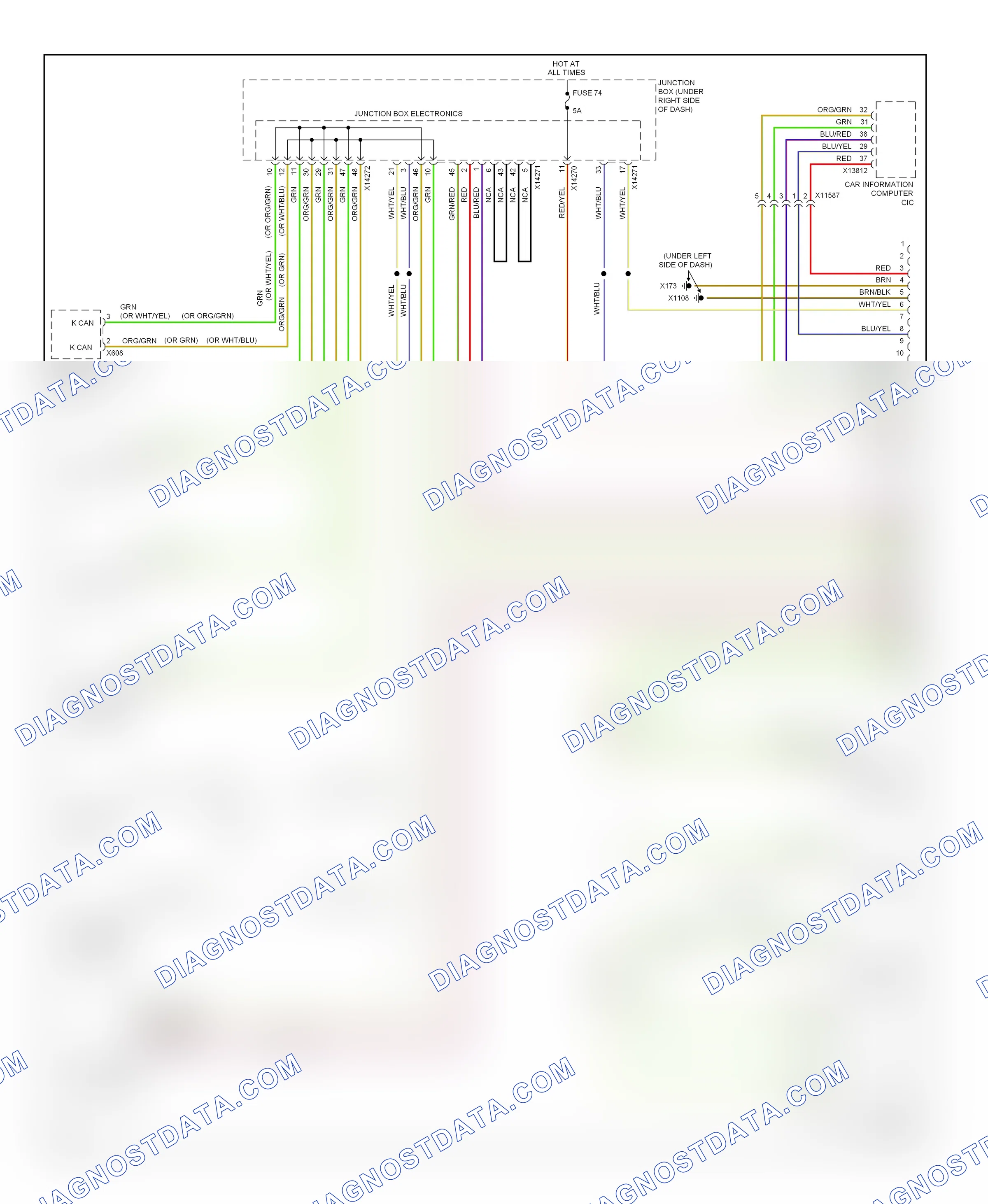 Computer data lines — Computer data lines circuit — Computer data lines circuit (1 of 2). BMW 3 series E90/E91/E92/E93 facelift (2008-2013)