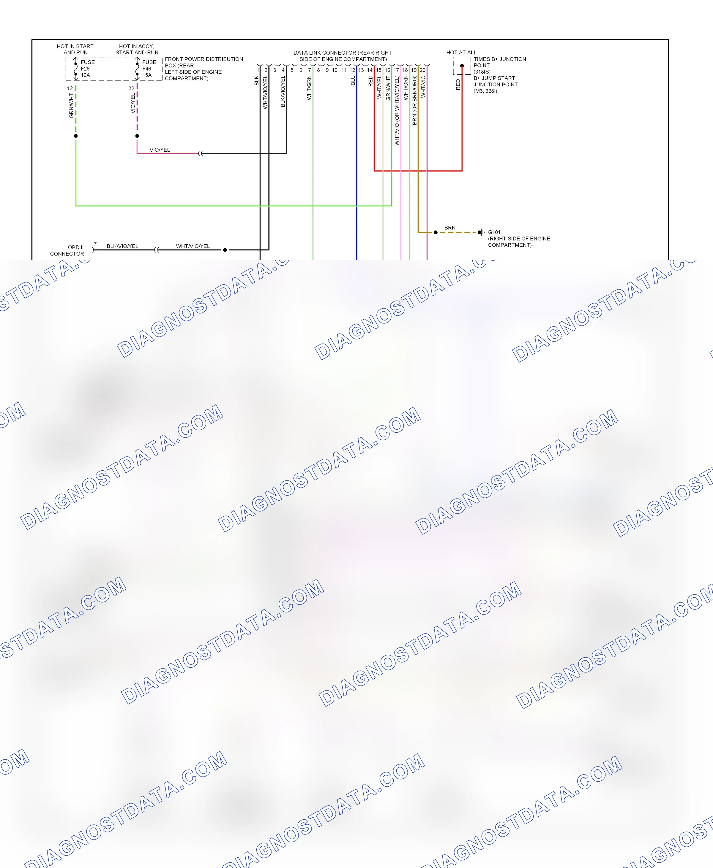 Computer data lines — Computer data lines circuit — Computer data lines circuit. BMW M3 E36 (1992-1999)