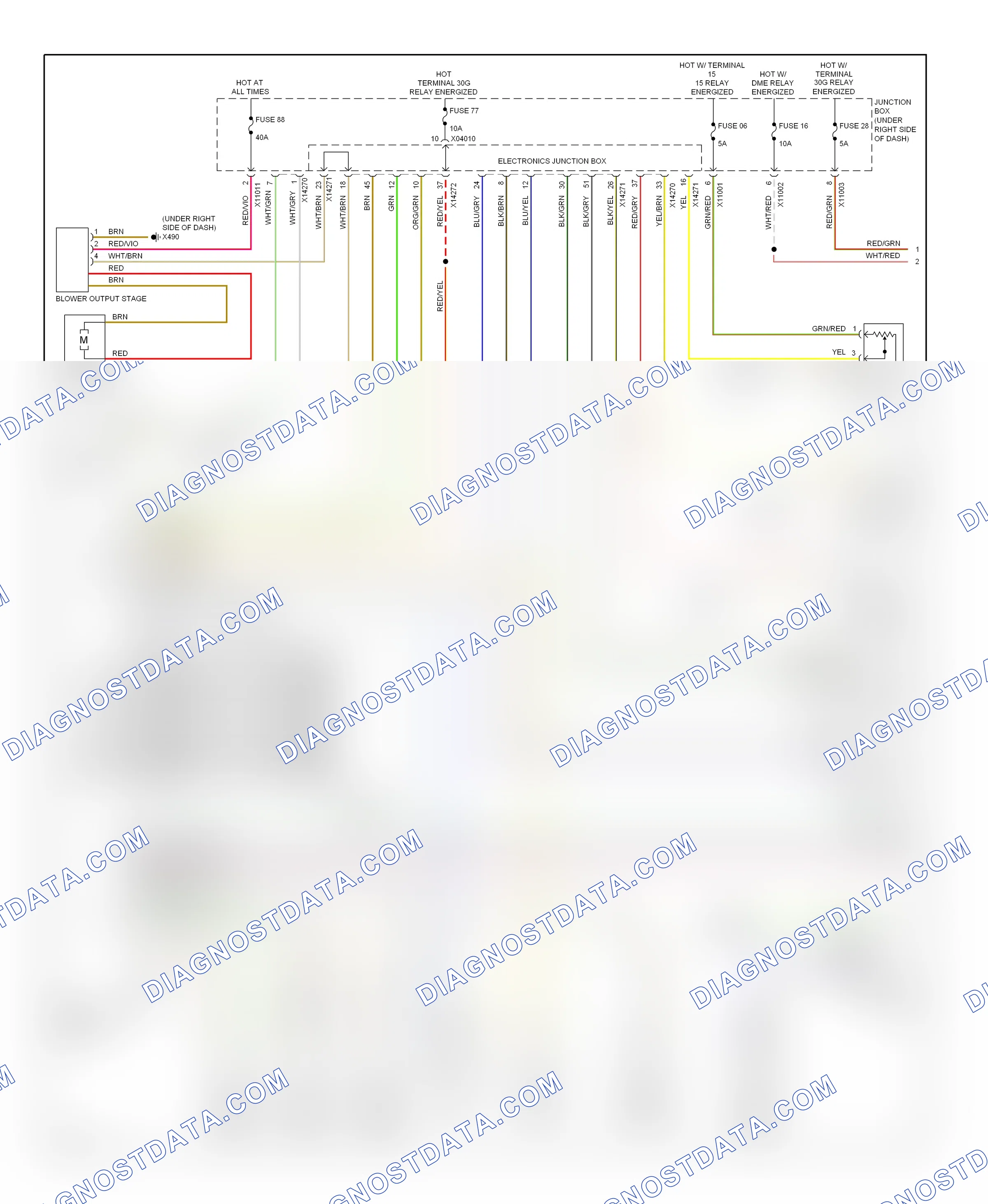 Air conditioning — Automatic a/c circuit — Automatic a/c circuit (1 of 2). BMW M3 E90 (2007-2013)