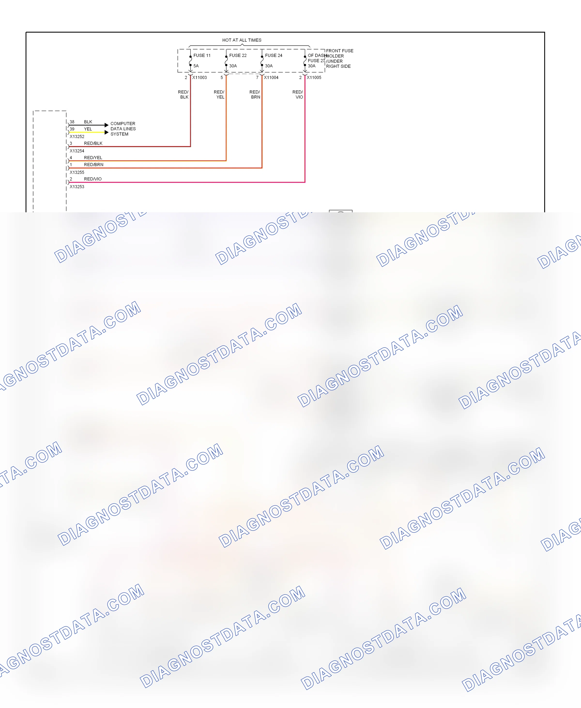 Interior lights — Courtesy lamps circuit — Courtesy lamps circuit. BMW M5 E60/E61 (2004-2010)