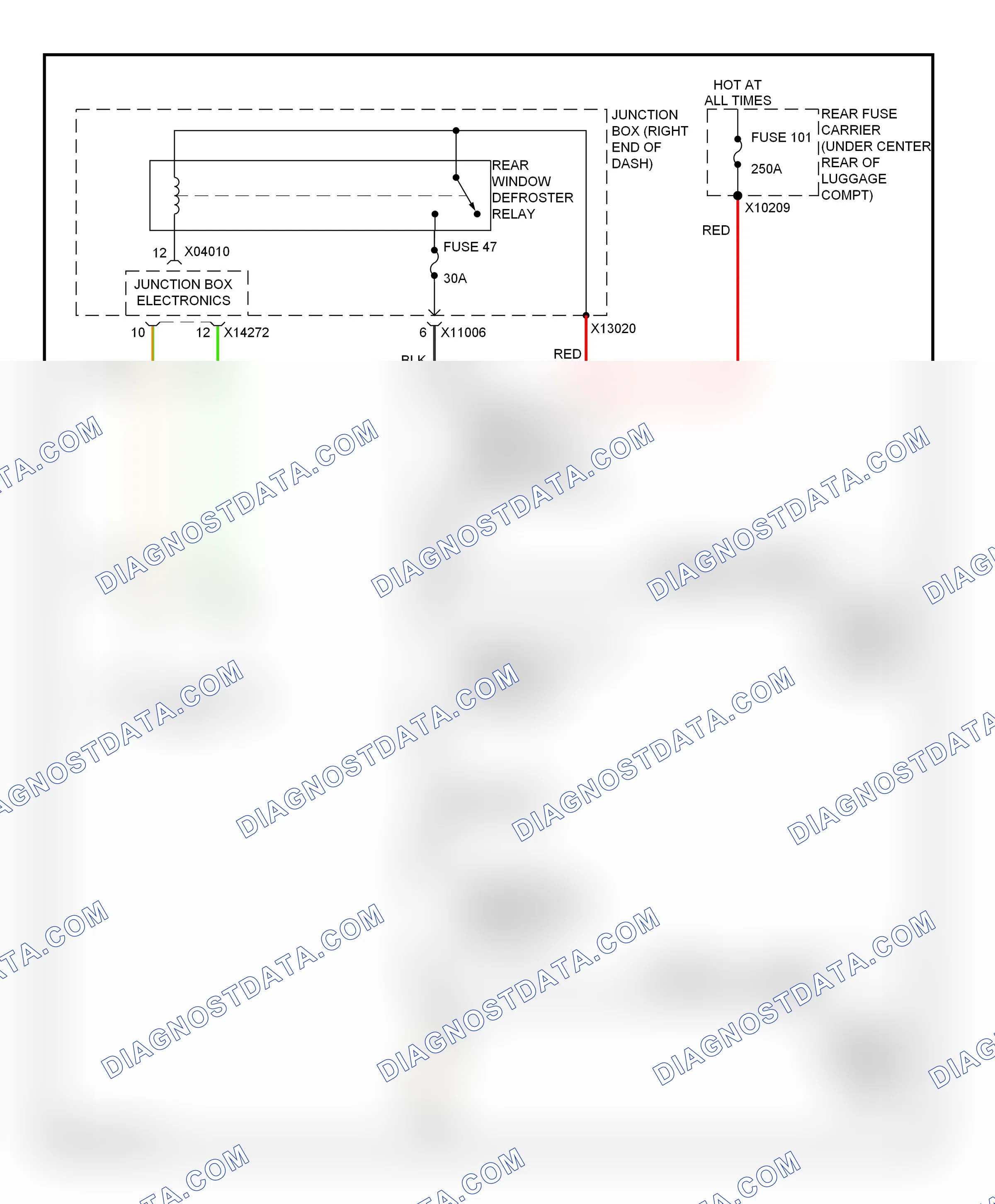 Defoggers — Rear defogger circuit — Rear defogger circuit. BMW X1 E84 facelift (2012-2015)