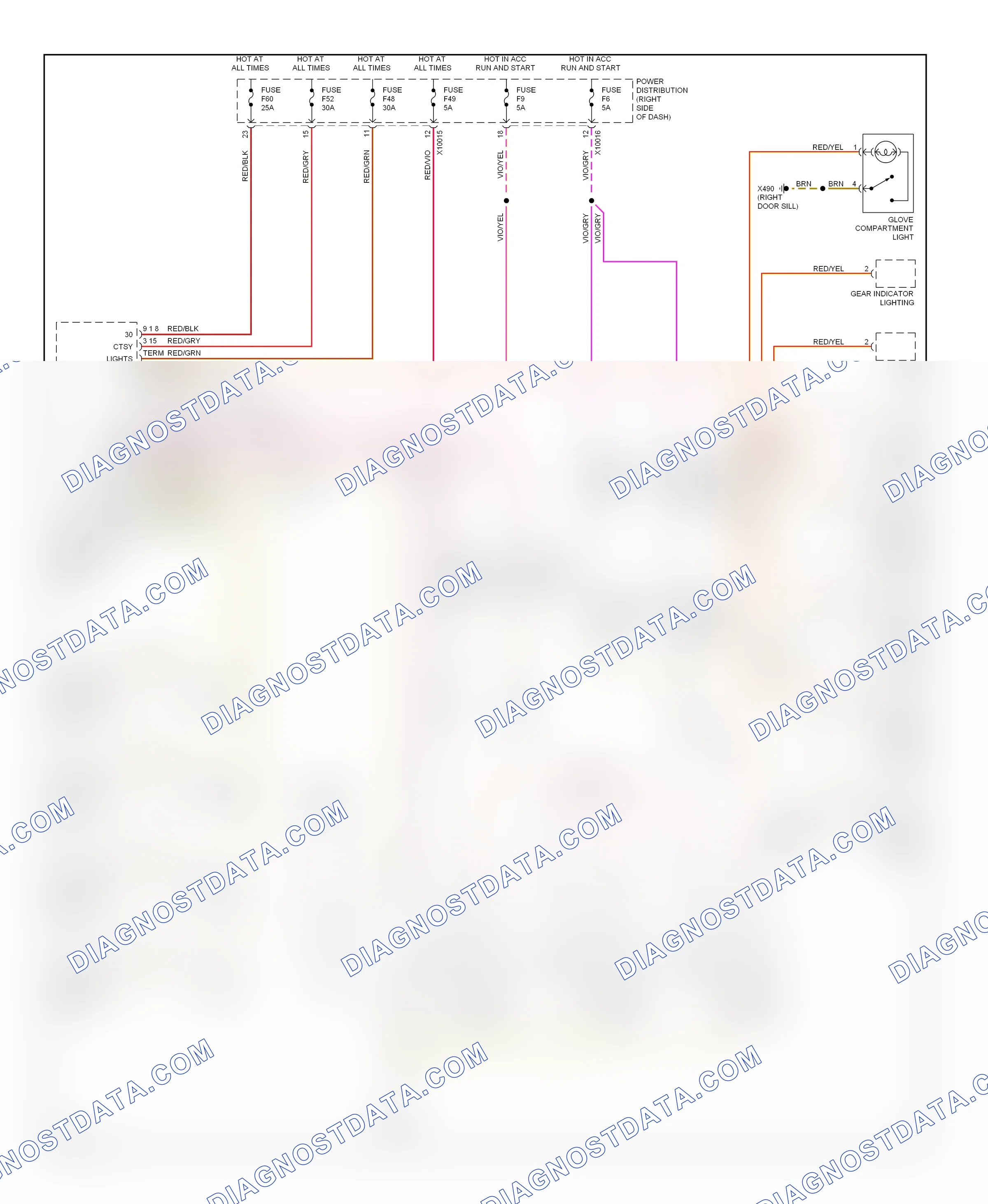 Interior lights — Courtesy lamps circuit — Courtesy lamps circuit. BMW X3 E83 (2003-2006)
