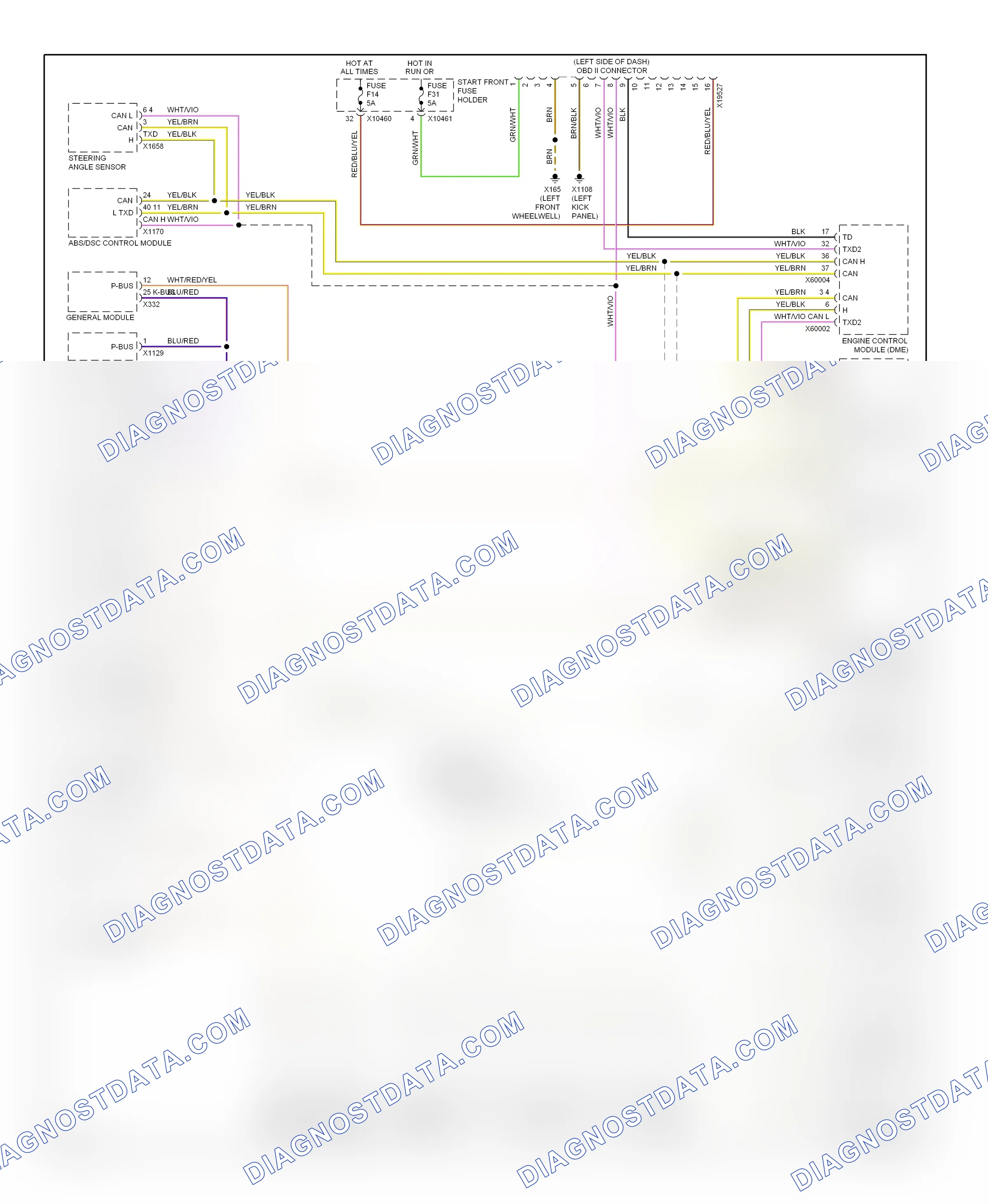 Computer data lines — Computer data lines circuit — Computer data lines circuit. BMW X5 E53 (1999-2003)