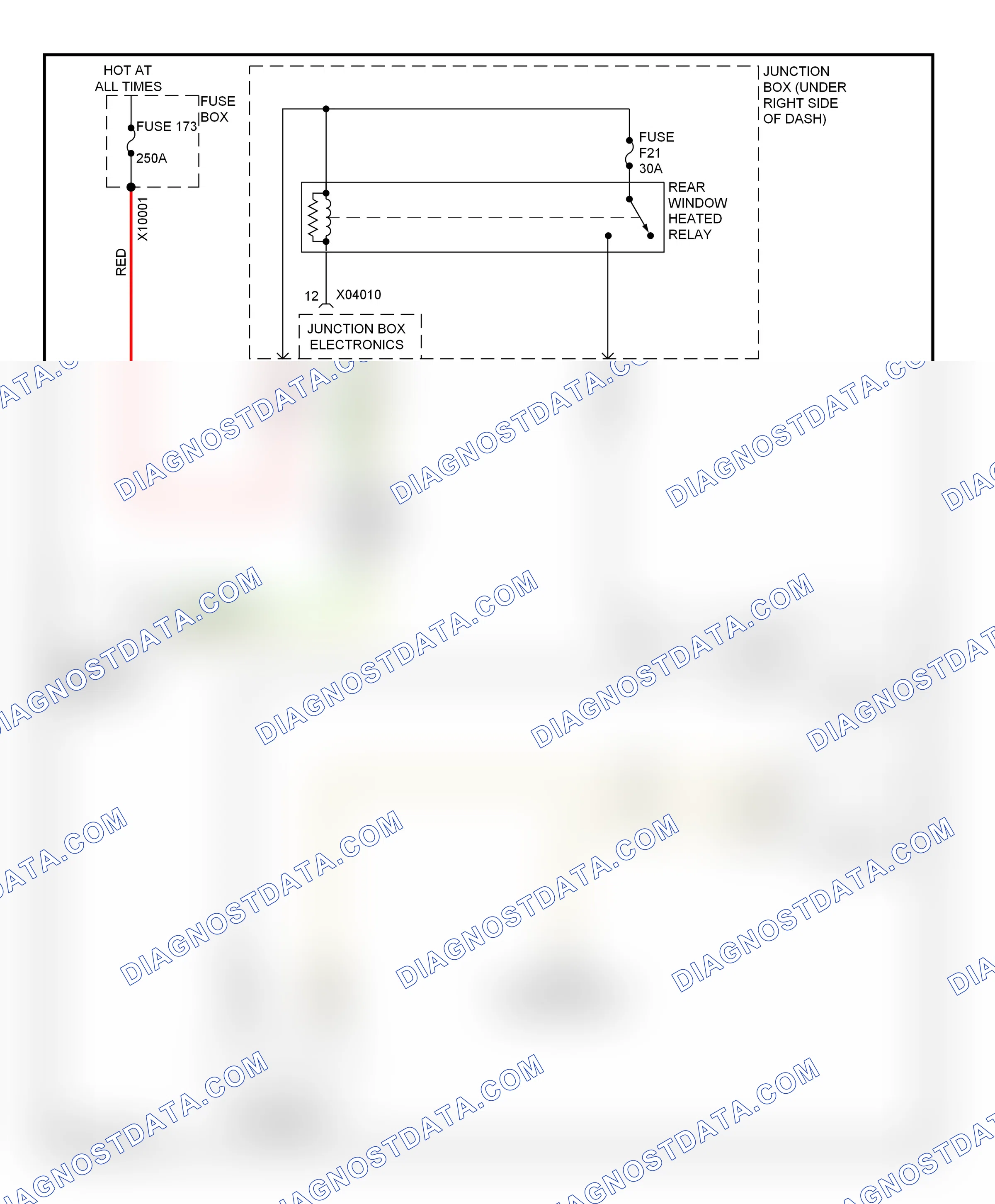 Defoggers — Rear defogger circuit — Rear defogger circuit. BMW X6 E71 facelift (2012-2014)