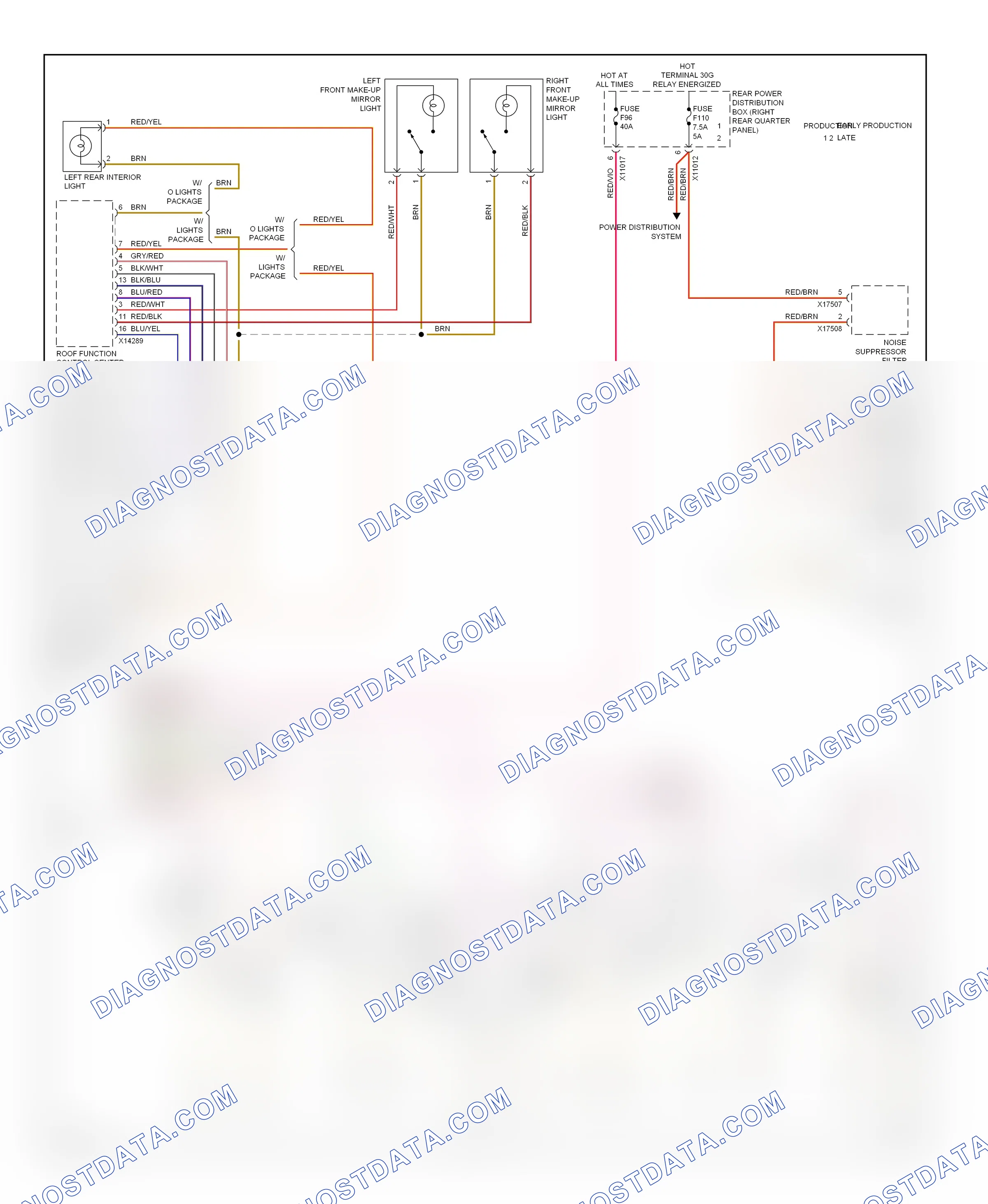 Interior lights — Courtesy lamps circuit — Courtesy lamps circuit. BMW X6 E71 (2007-2012)