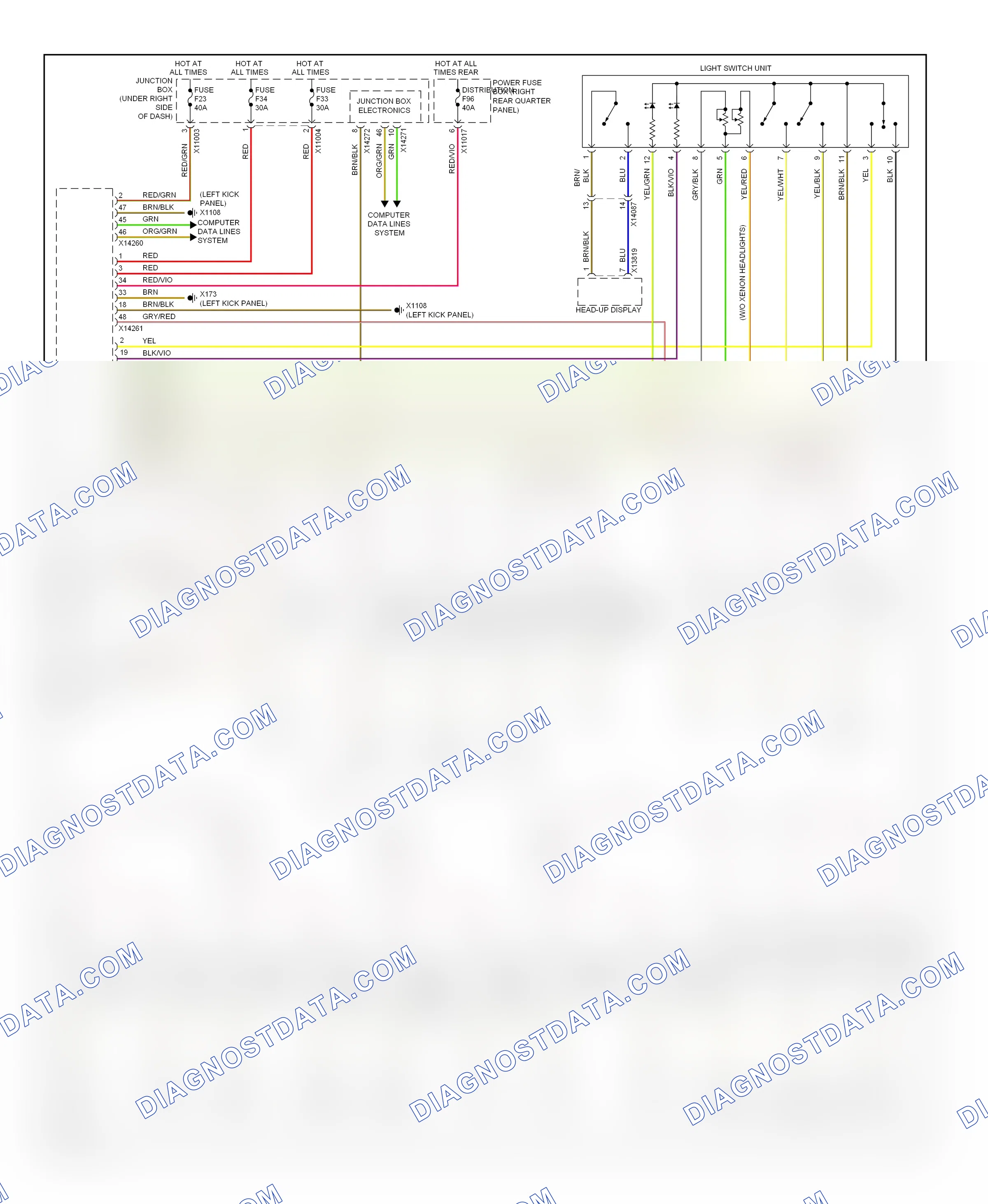 Interior lights — Instrument illumination circuit — Instrument illumination circuit. BMW X6 E71 (2007-2012)