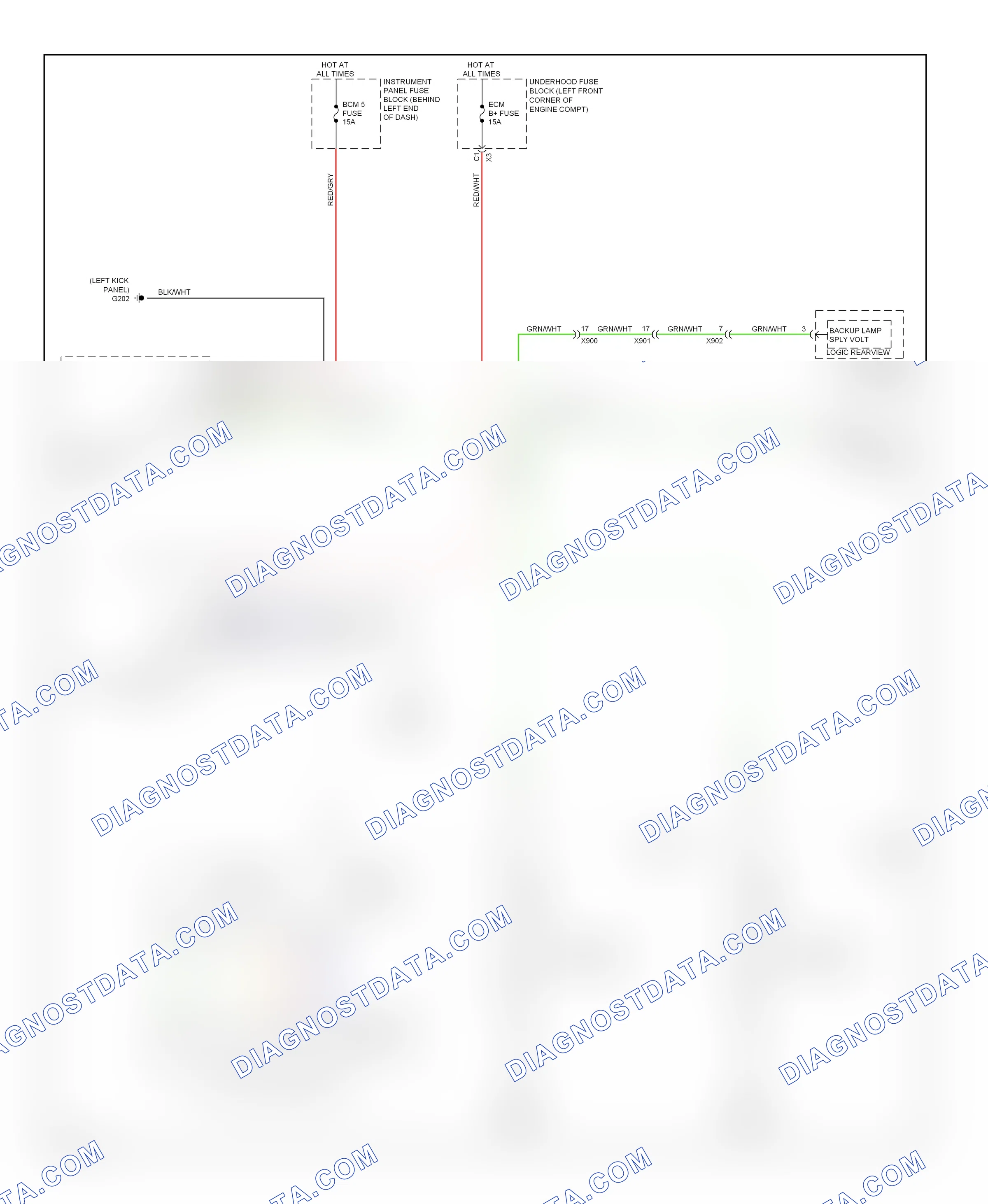Exterior lights — Backup lamps circuit — Backup lamps circuit. Buick Encore I (2012-2016)