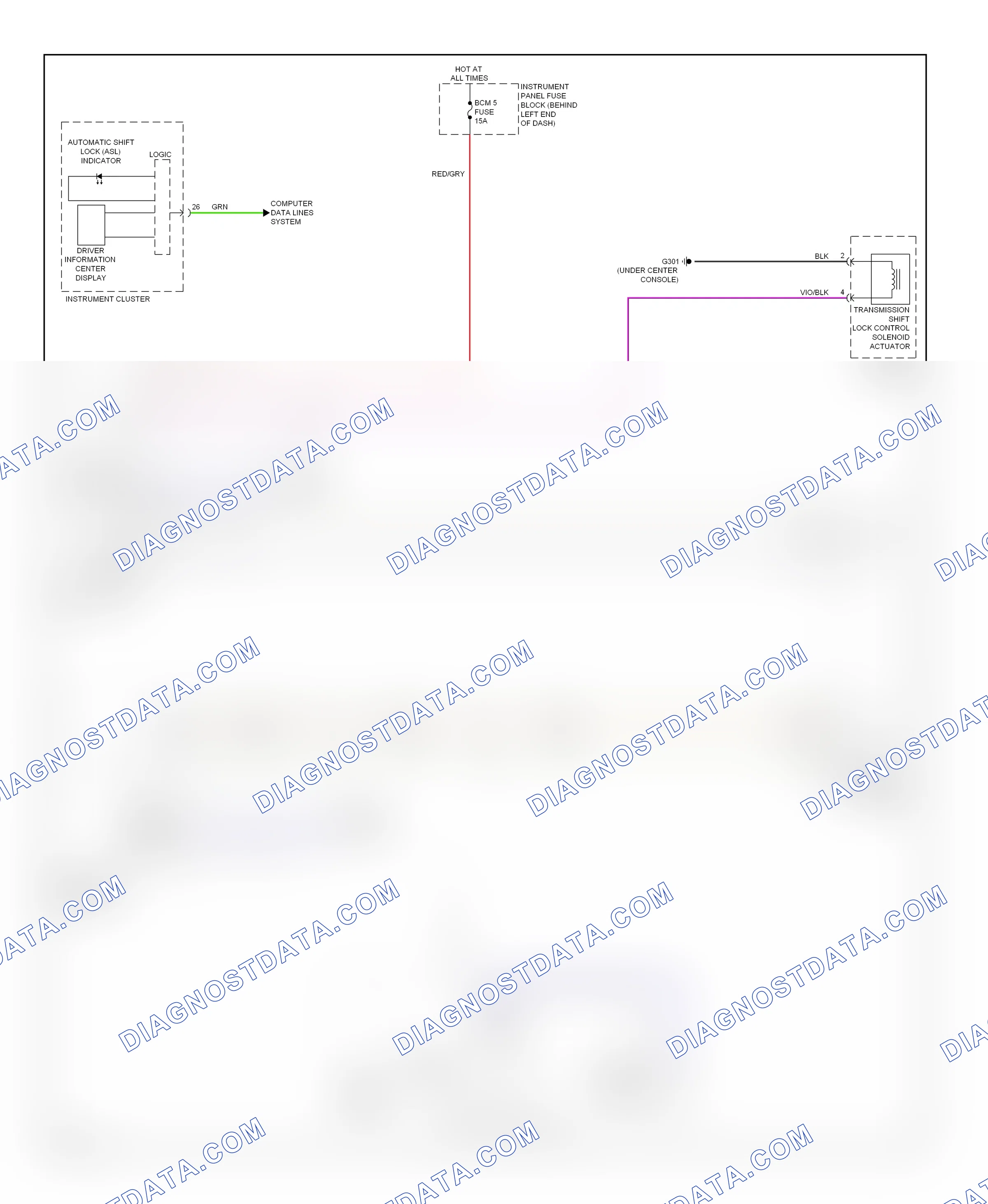 Shift interlock — Shift interlock circuit — Shift interlock circuit. Buick Encore I (2012-2016)