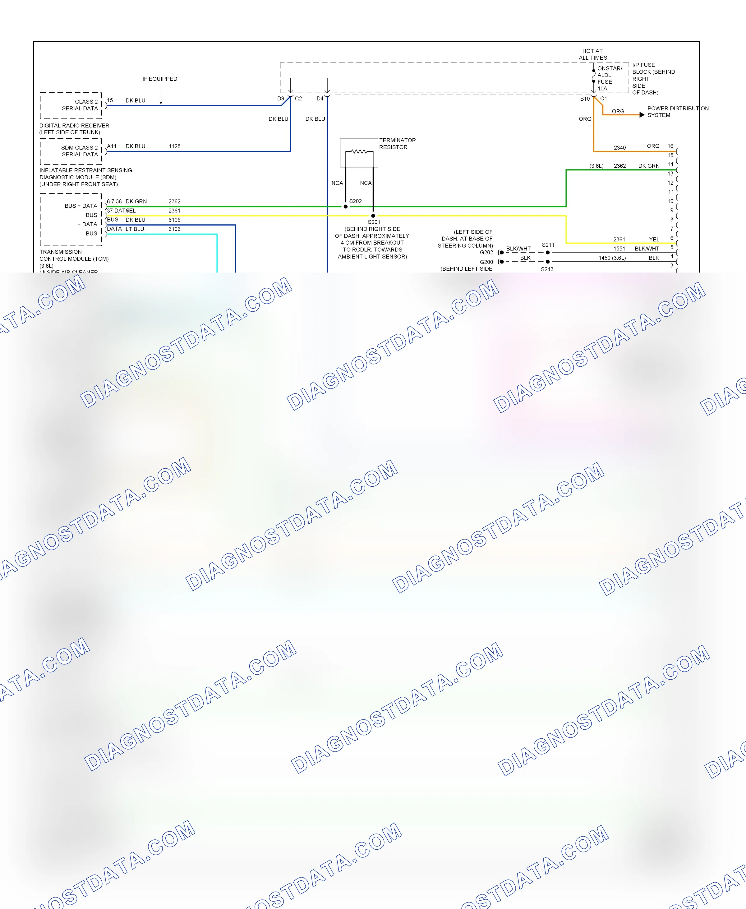 Computer data lines — Computer data lines circuit — Computer data lines circuit. Buick LaCrosse I (2004-2009)