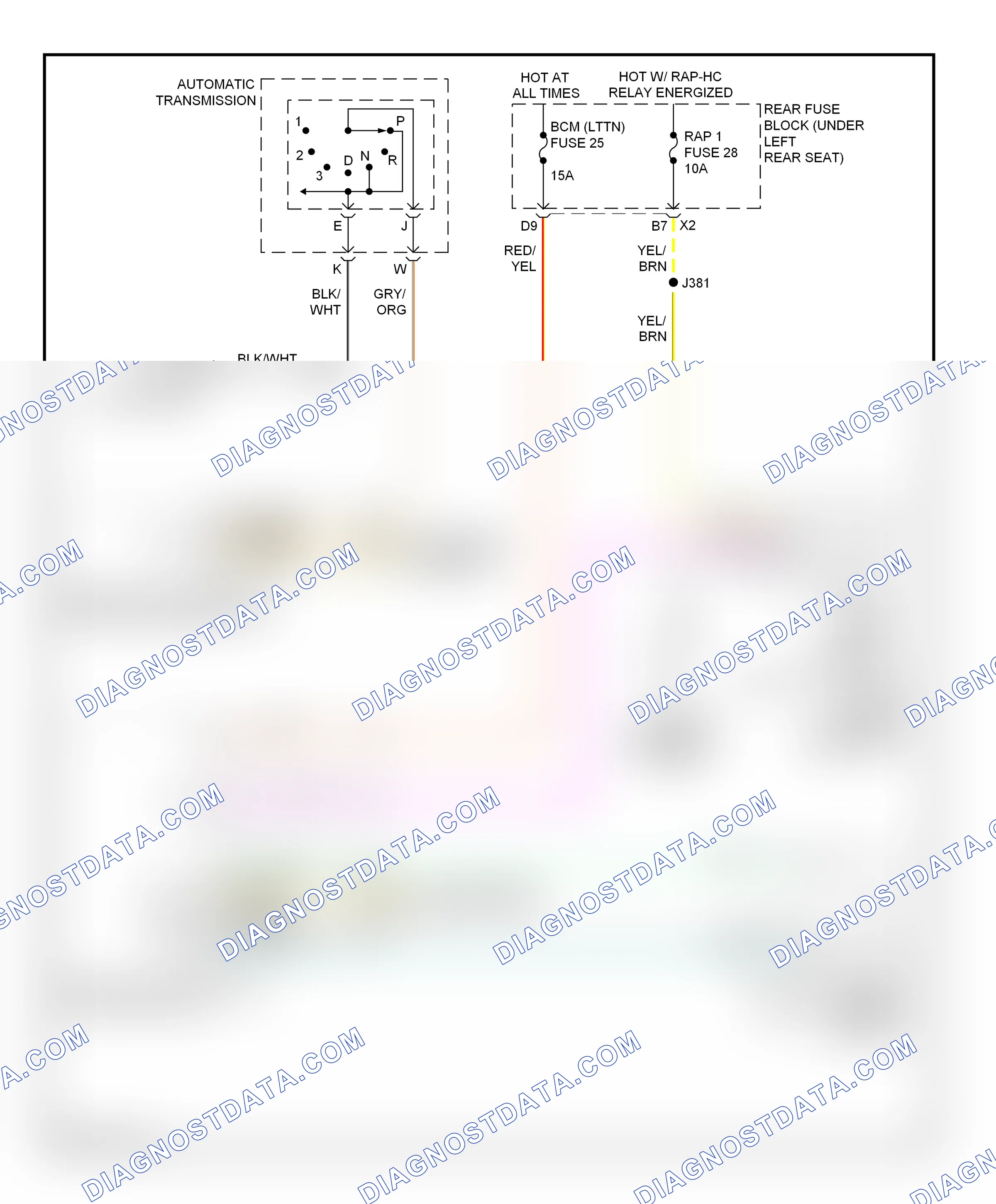 Shift interlock — Shift interlock circuit — Shift interlock circuit. Cadillac DTS I (2005-2011)
