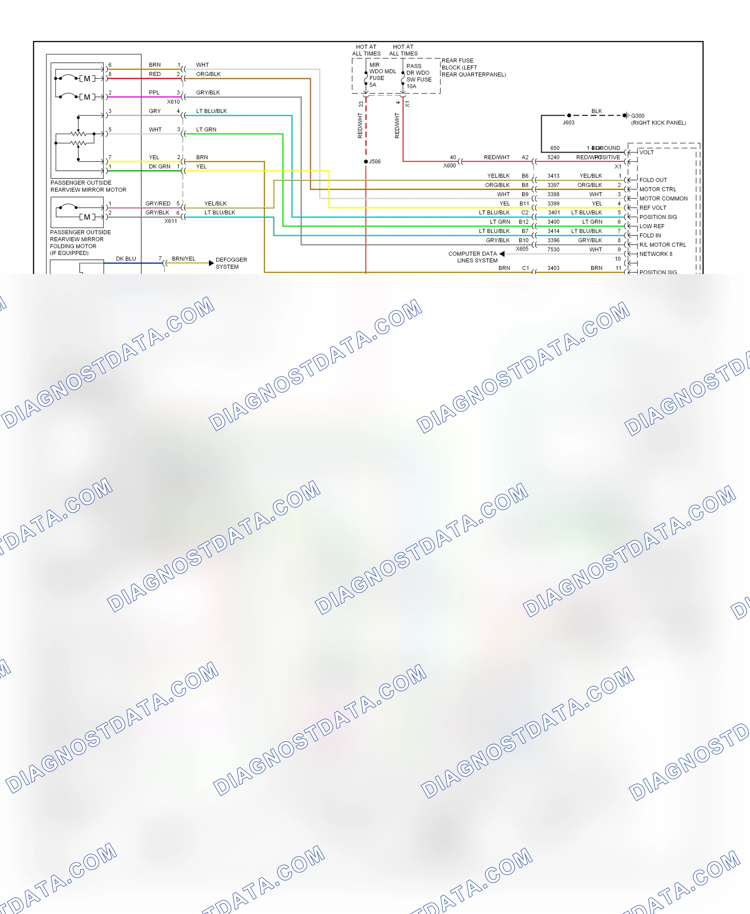 Memory systems — Memory mirrors circuit — Memory mirrors circuit. Cadillac SRX II facelift (2012-2016)