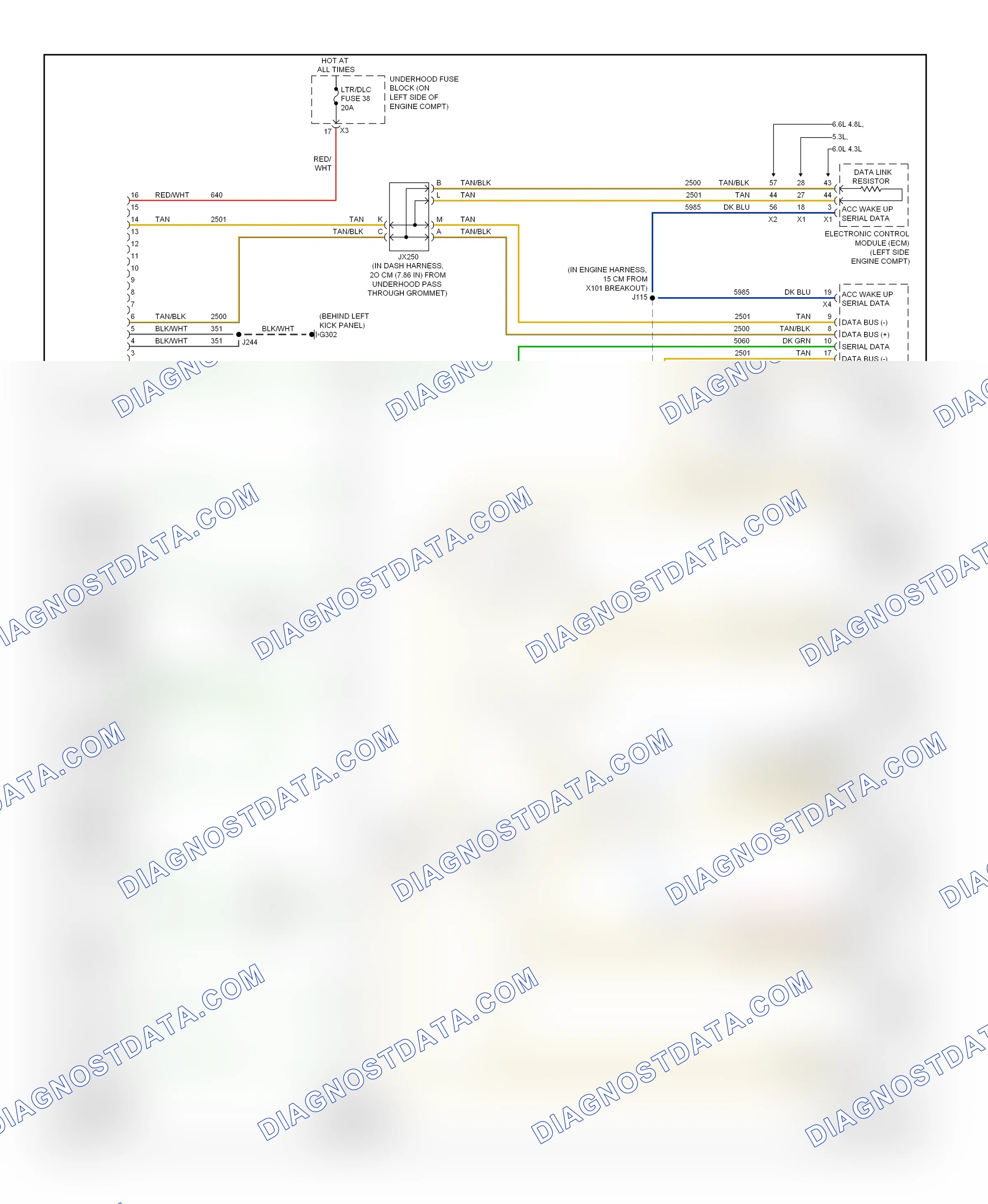 Computer data lines — Computer data lines circuit — Computer data lines circuit. Chevrolet Chevy Express G1500  (1996-2012)