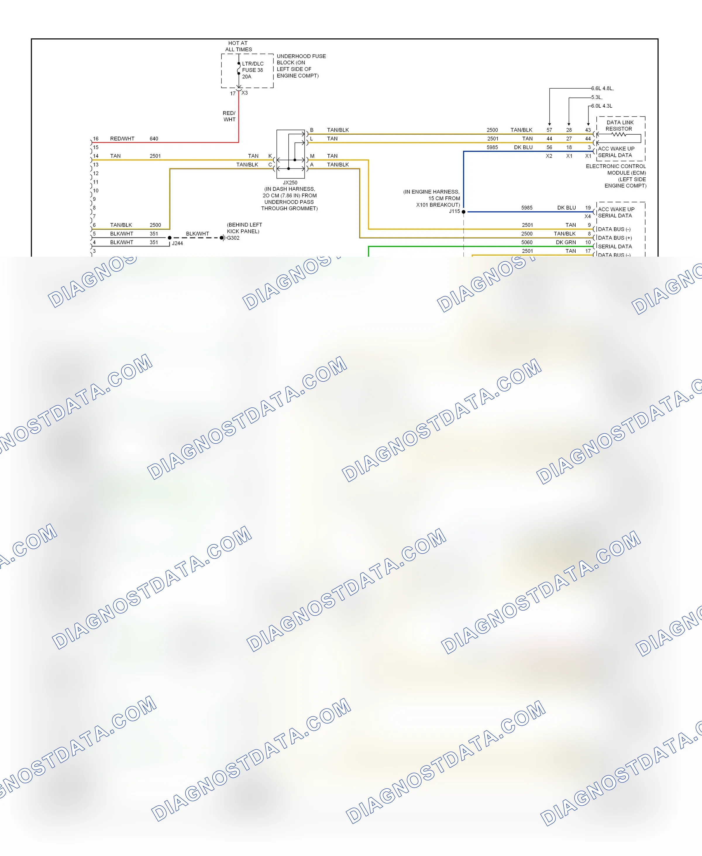 Computer data lines — Computer data lines circuit — Computer data lines circuit. Chevrolet Chevy Express G2500  (1996-2012)