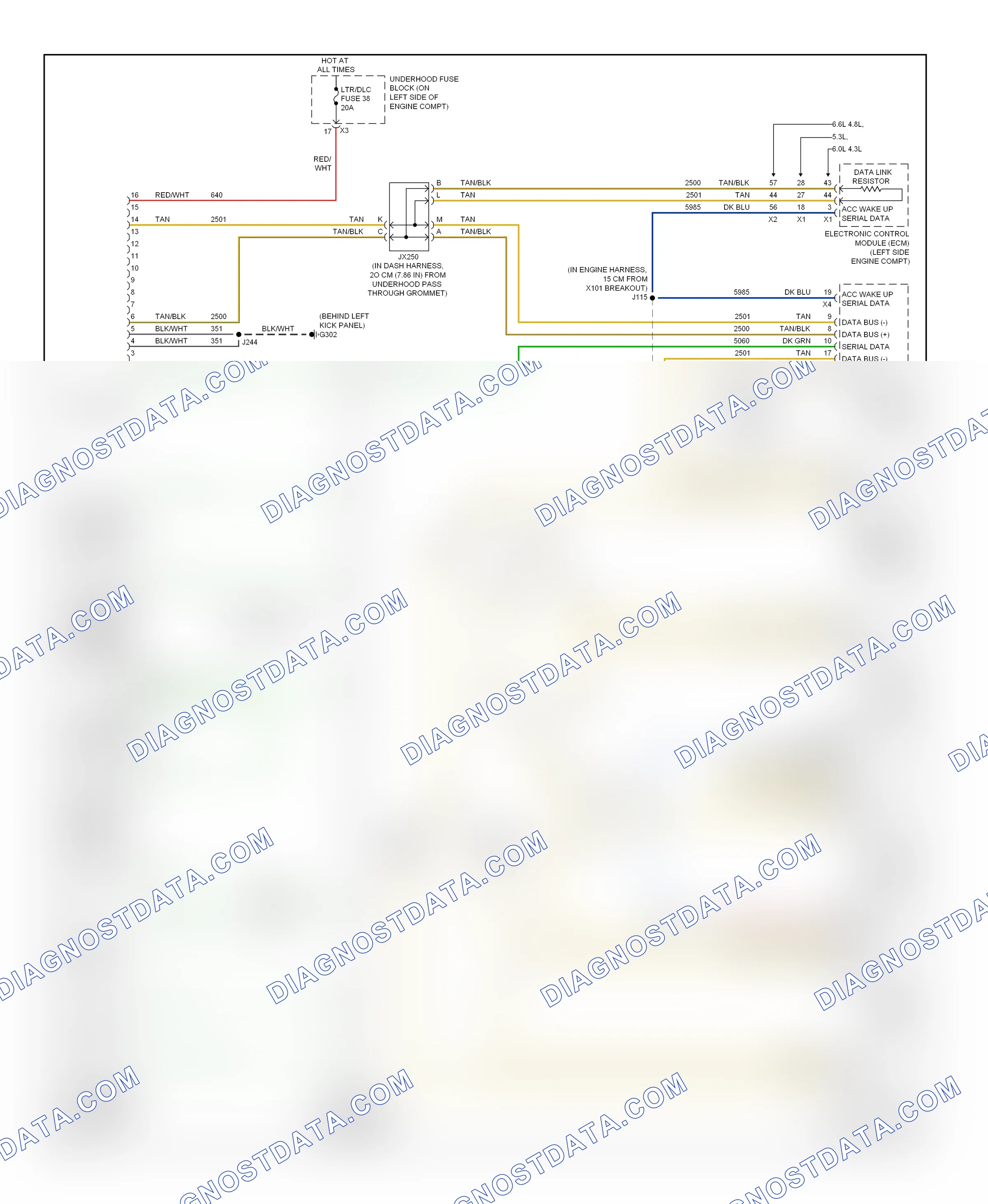 Computer data lines — Computer data lines circuit — Computer data lines circuit. Chevrolet Chevy Express H1500  (2003-2012)