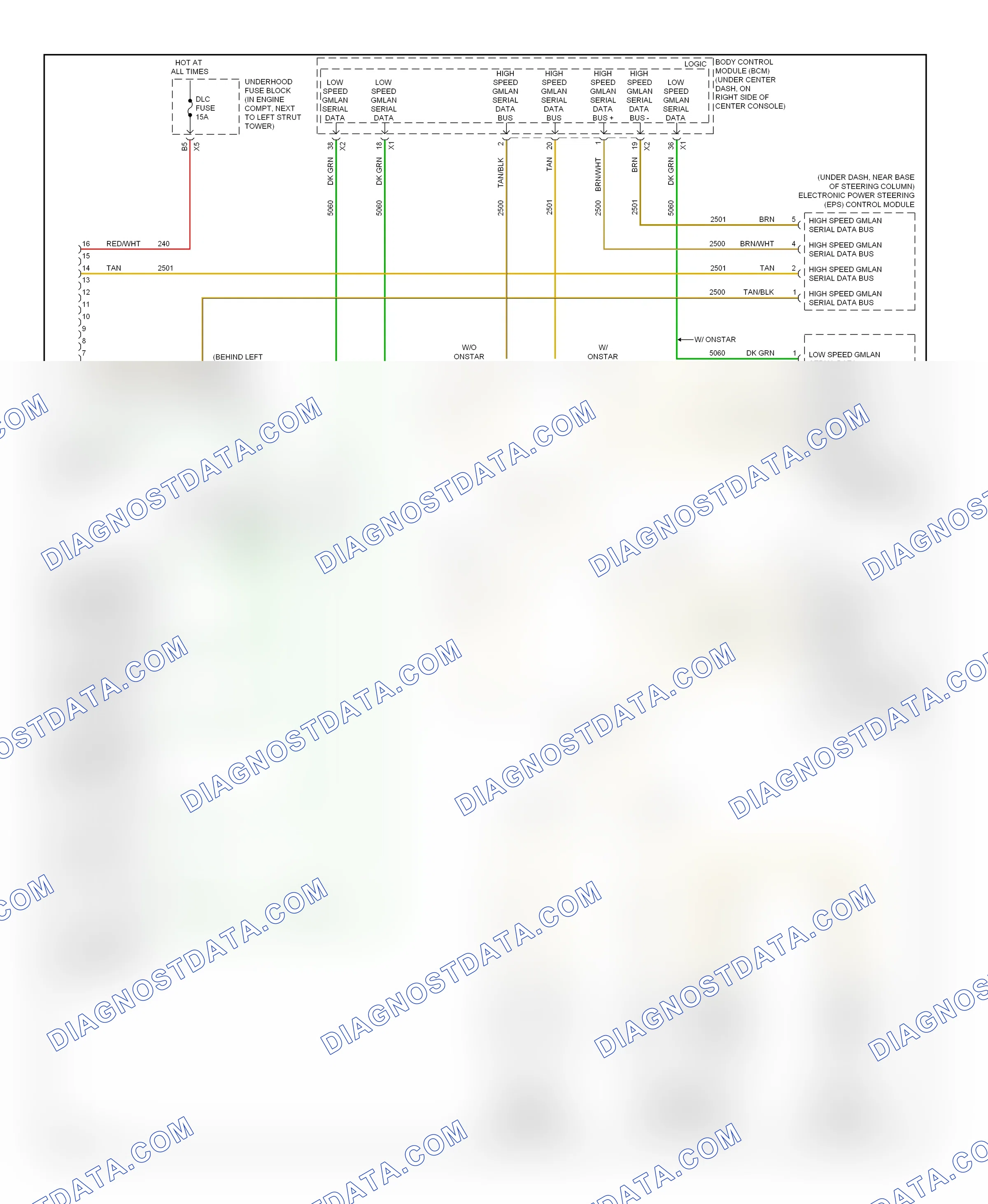 Computer data lines — Computer data lines circuit — Computer data lines circuit. Chevrolet Cobalt I (2004-2010)