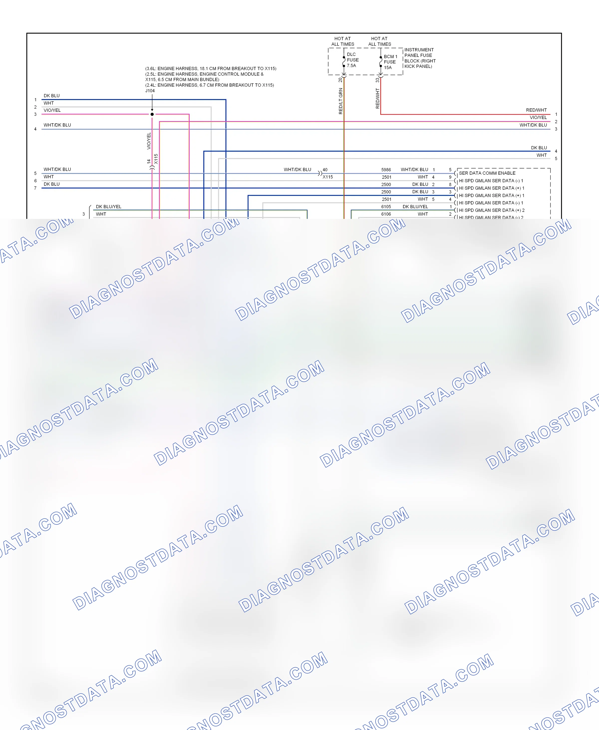 Computer data lines — Computer data lines circuit — Computer data lines circuit (2 of 6). Chevrolet Impala IX (2006-2016)
