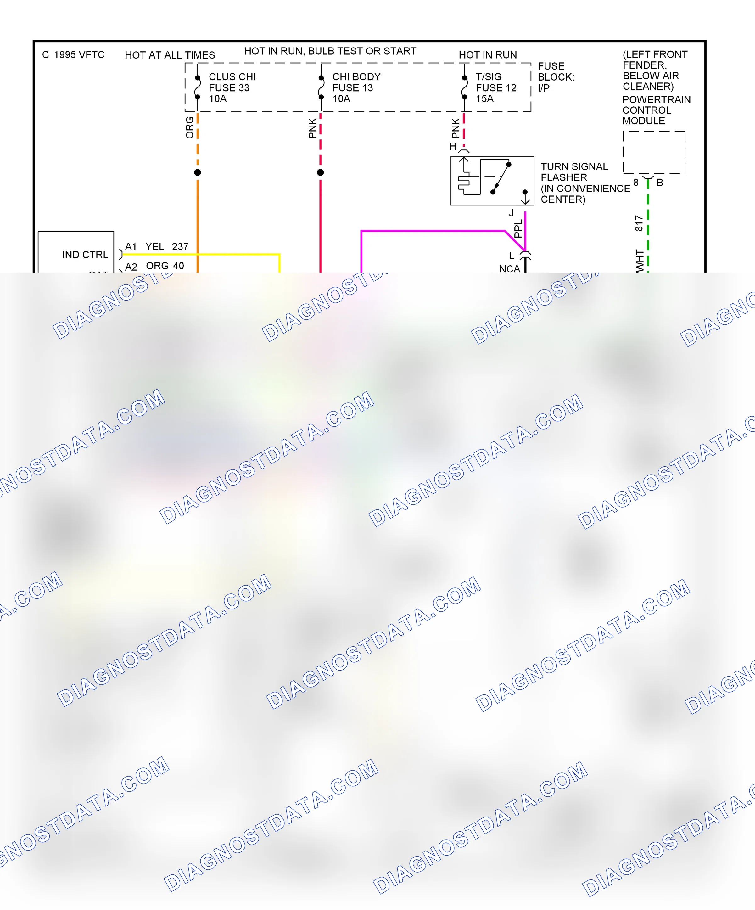 Warning systems — Warning system circuits — Warning system circuits. Chevrolet Impala VII (1994-1996)