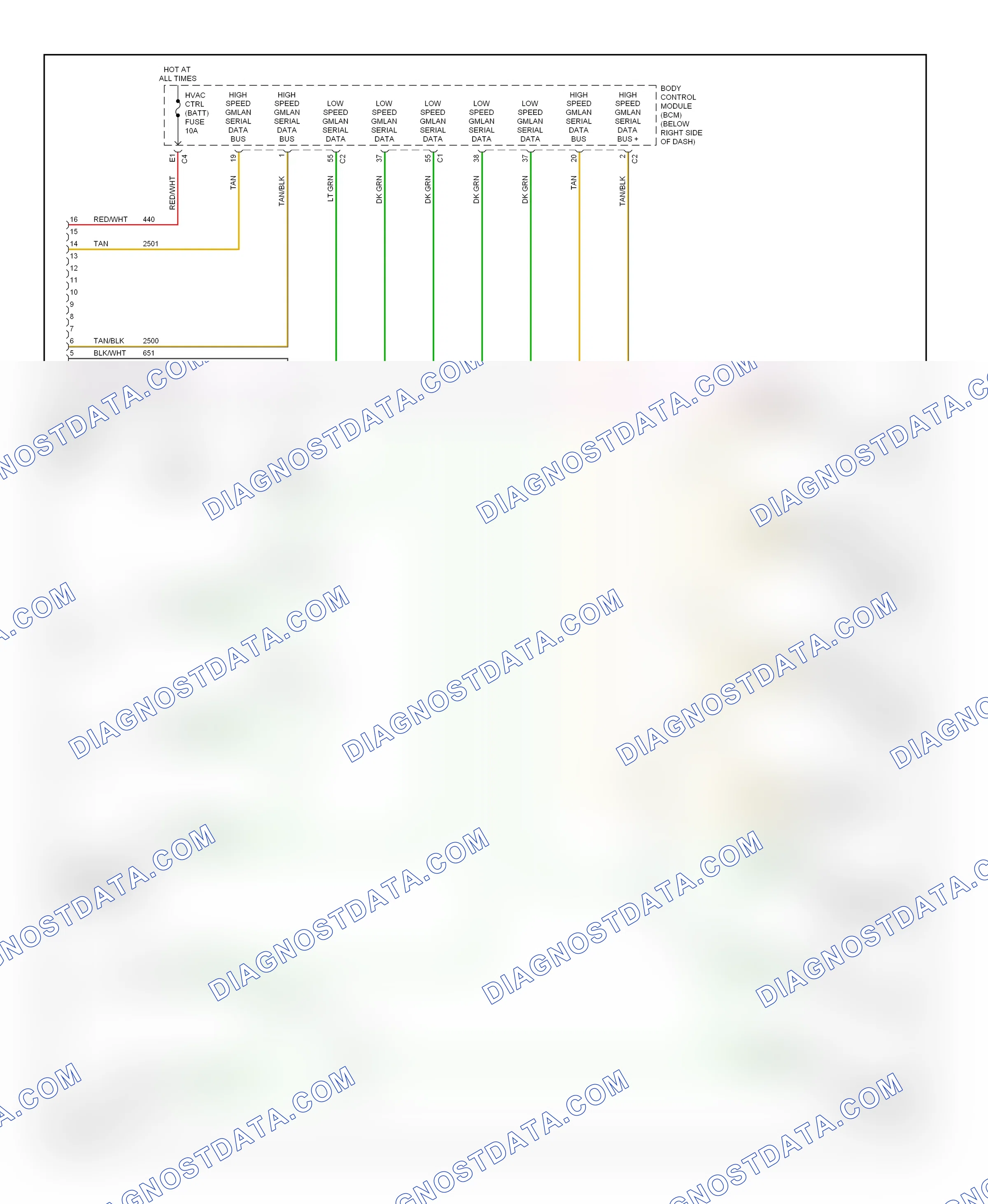 Computer data lines — Computer data lines circuit — Computer data lines circuit. Chevrolet Malibu VI (2003-2006)