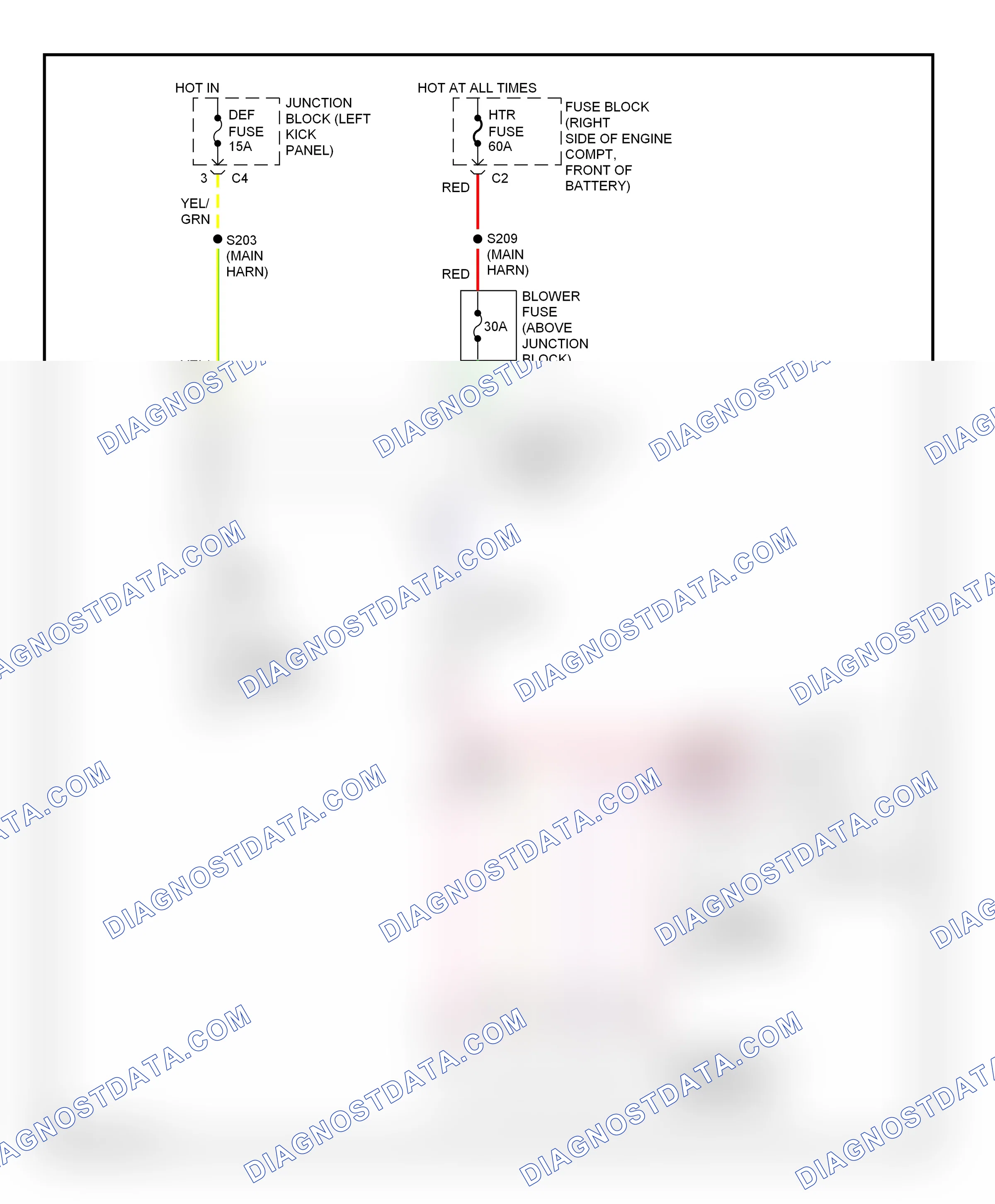 Air conditioning — Heater circuit — Heater circuit. Chevrolet Tracker II (1998-2004)